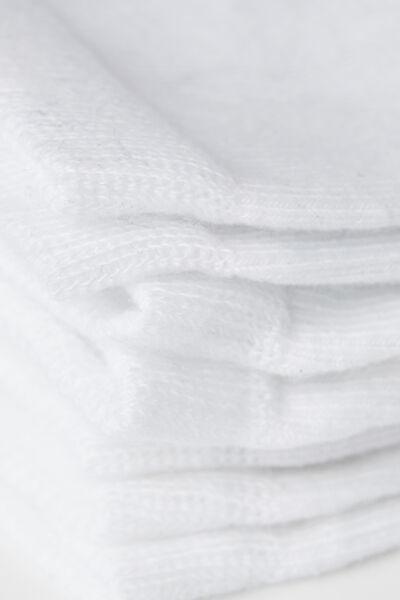 White Short Socks, Set Of 5, Kids Unisex, White, large image number 4