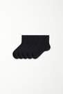 Tezenis - Blue Short Light Cotton Socks, Set Of 5, Kids Unisex
