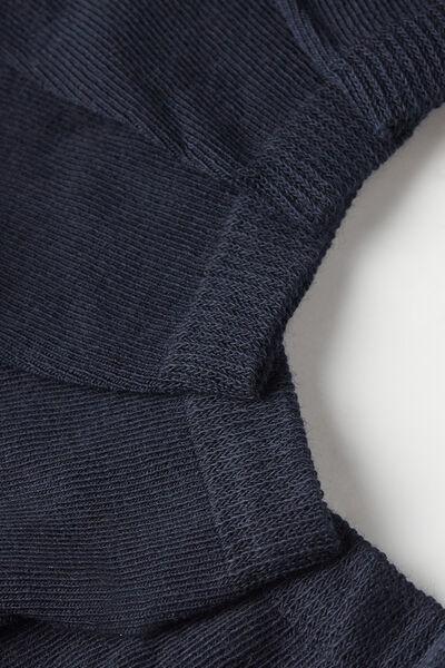 Navy Short Socks, Set Of 5, Kids Unisex, Blue, large image number 4