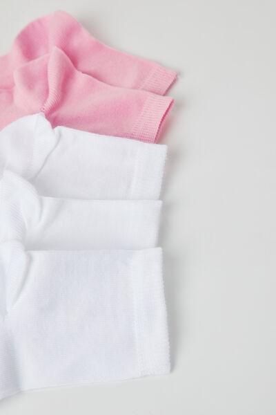 Multicolour Short Socks, Kids Unisex, White/pink, large image number 2