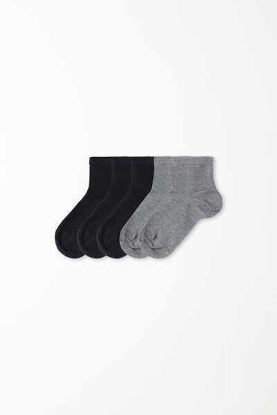 Multicolour Short Socks, Set Of 5, Kids Unisex, , medium