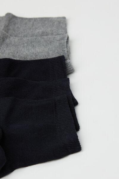 Multicolour Short Socks, Set Of 5, Kids Unisex, Grey/blue, large image number 2