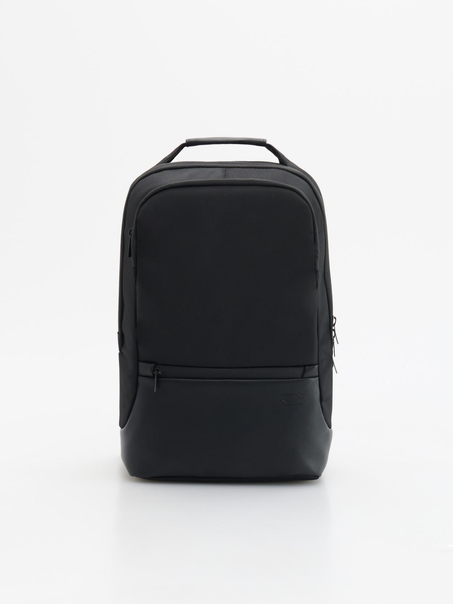 Black Spacious Backpack With Handle, Black, medium