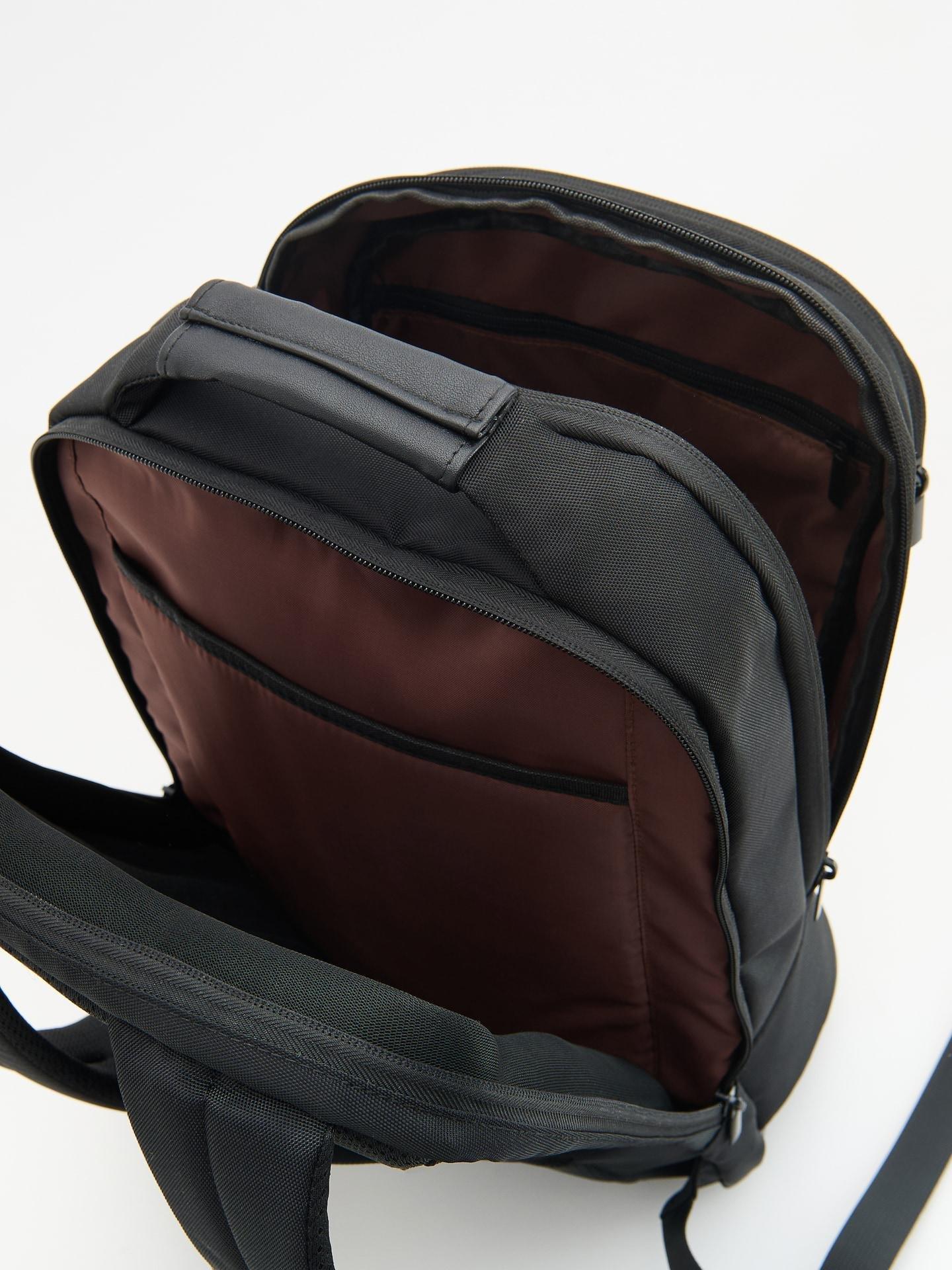 Black Spacious Backpack With Handle, Black, medium