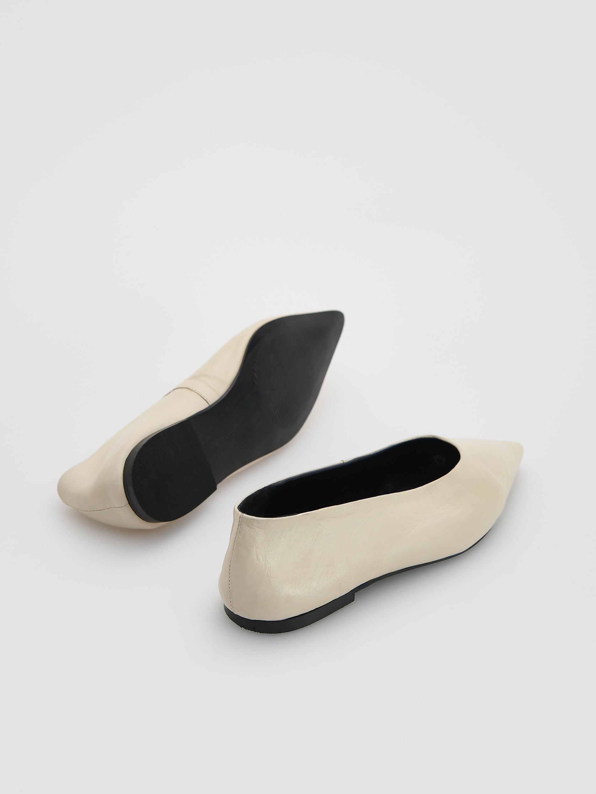 White Leather Ballerinas, , large image number 2