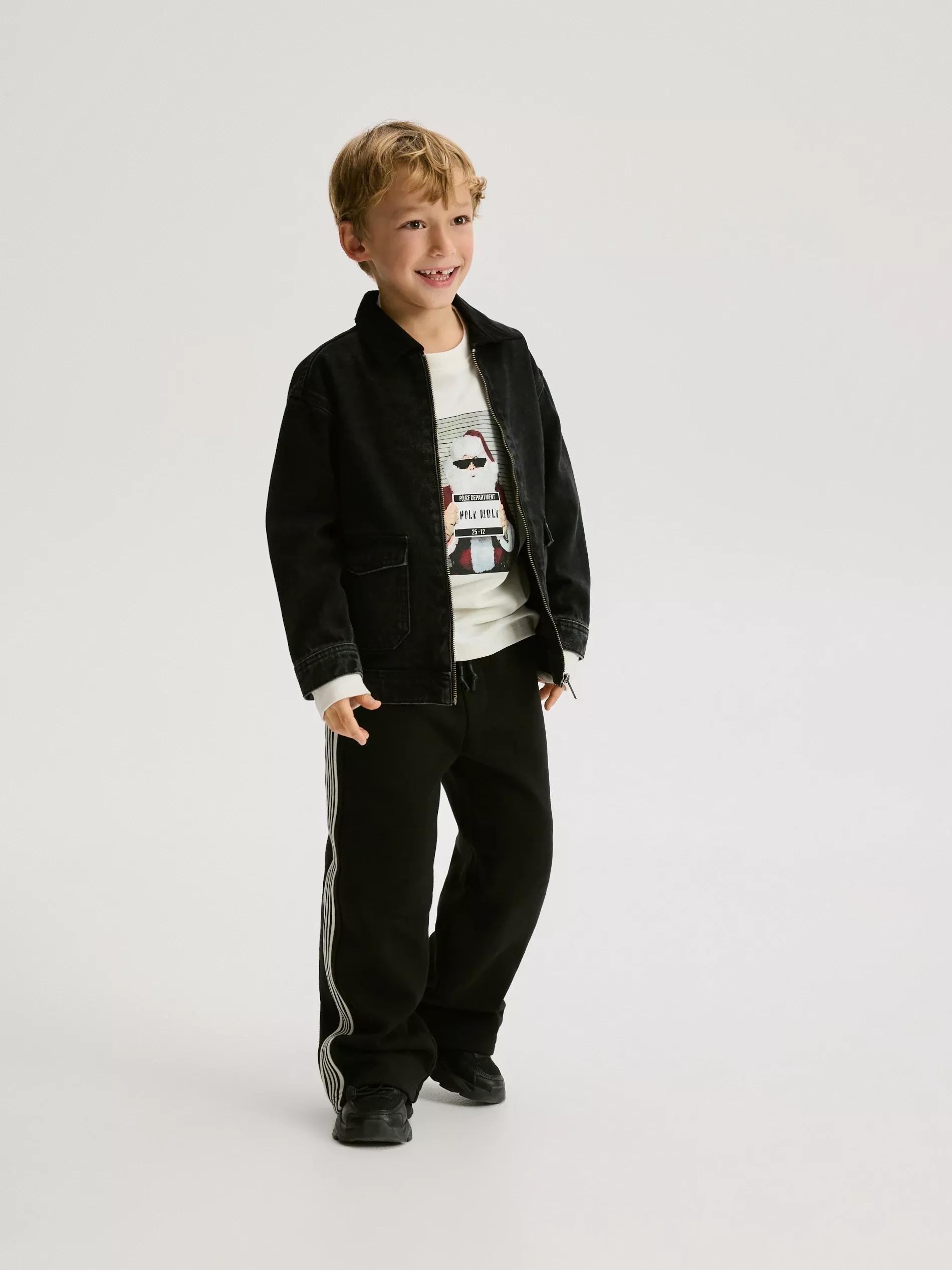 Cream Christmas Long Sleeve T-Shirt With Print, Ivory, large image number 3