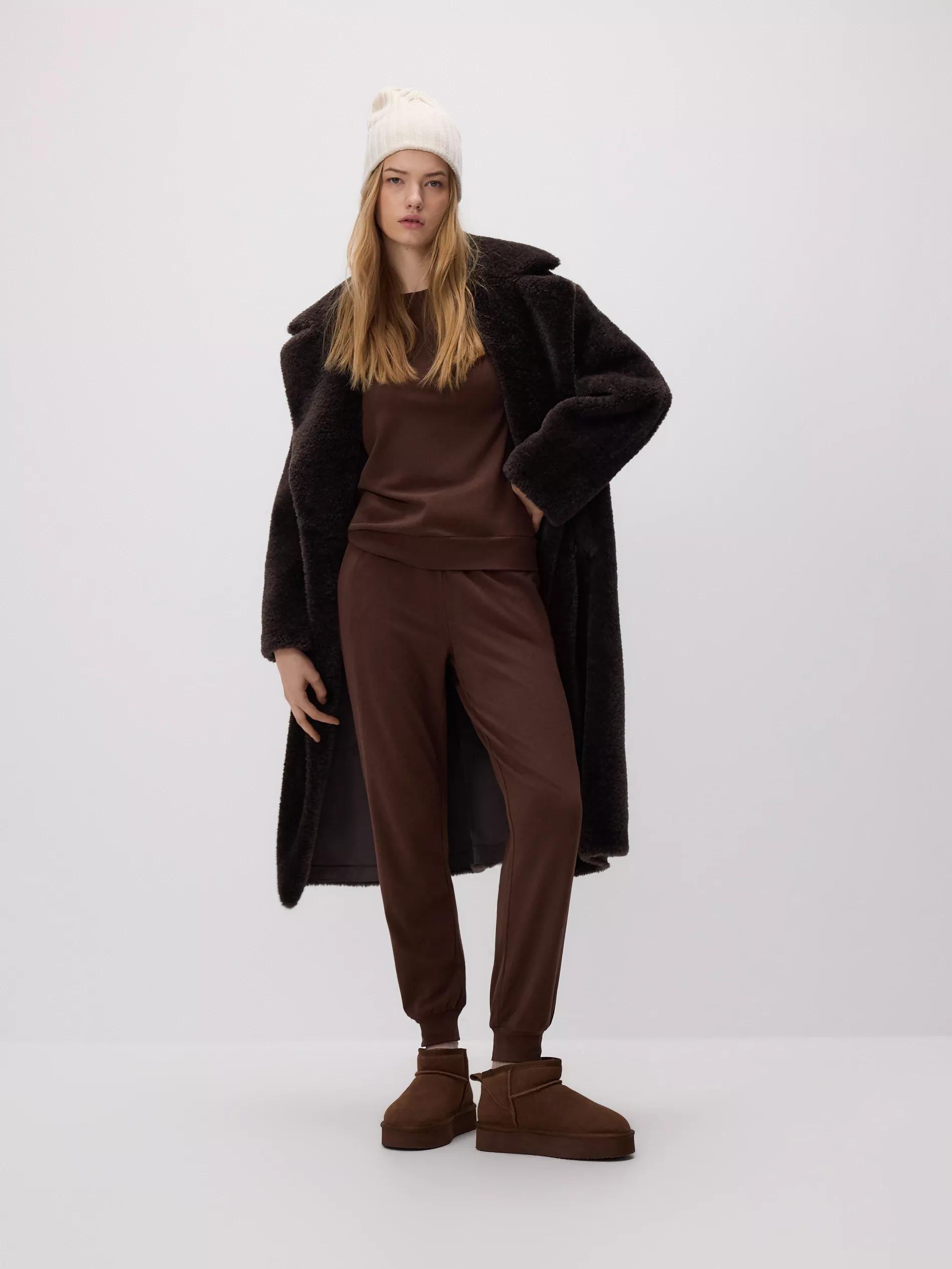 بنطال جوغر جيرسي بني, Brown, medium