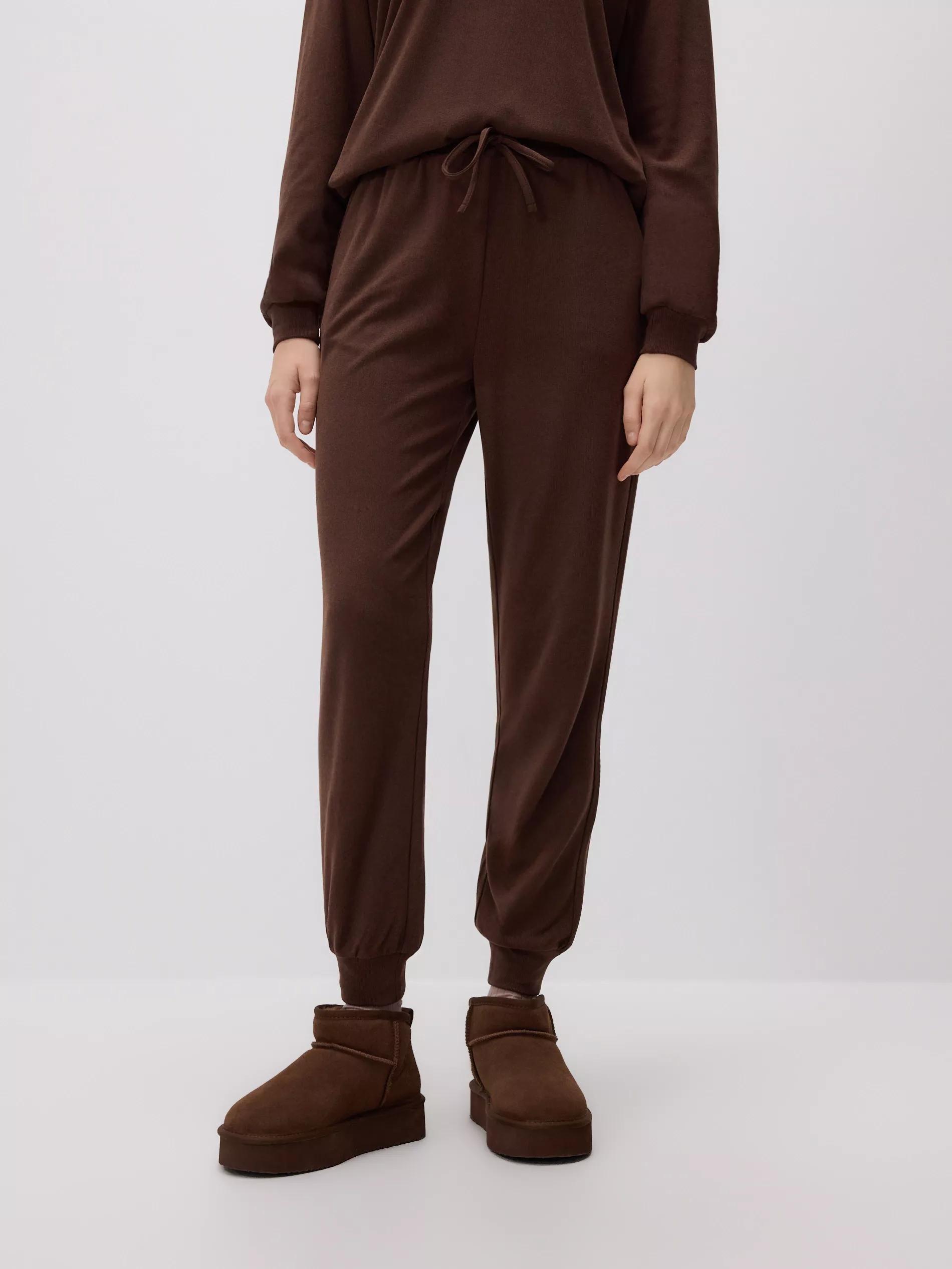 بنطال جوغر جيرسي بني, Brown, large image number 4