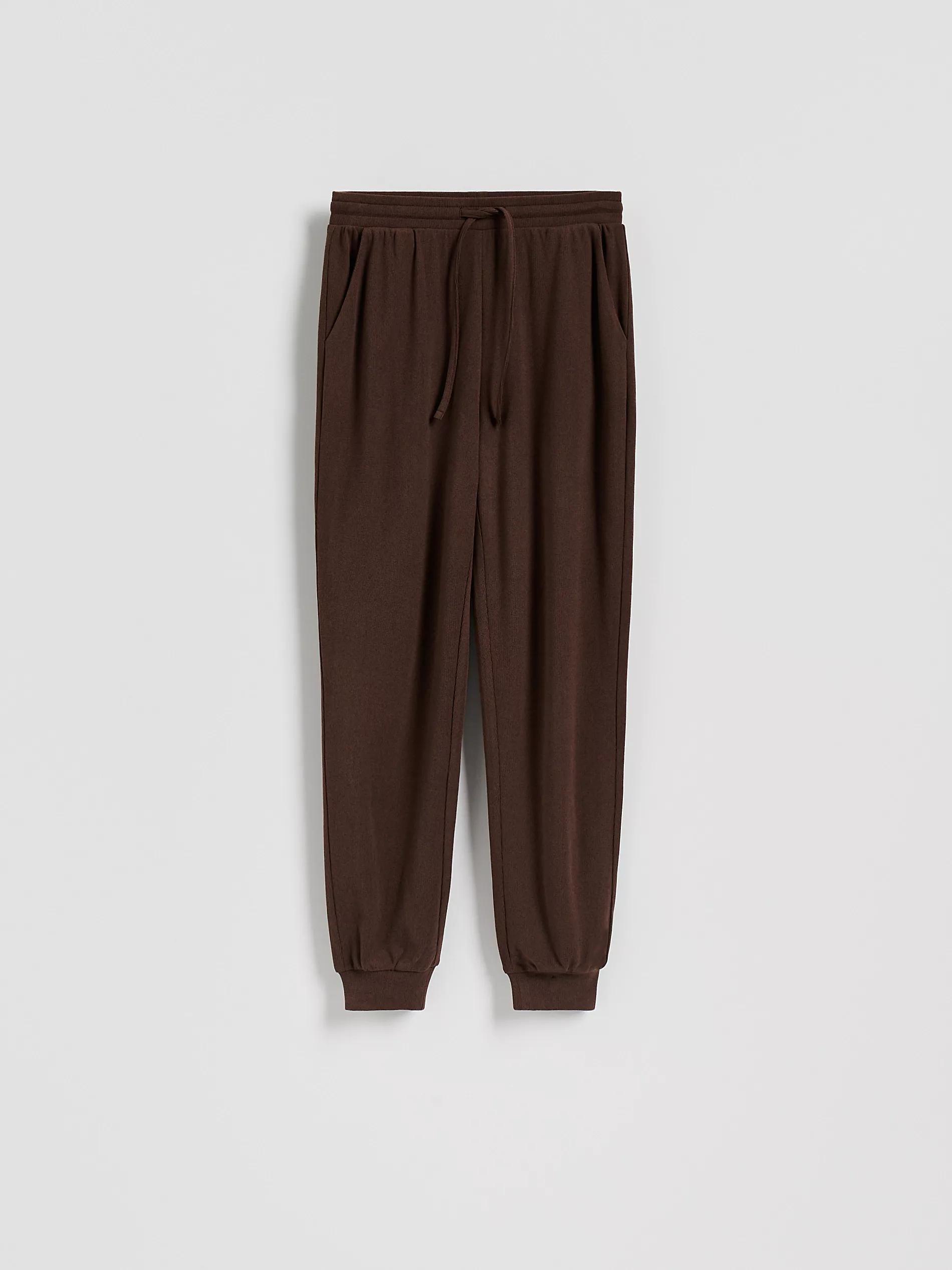 بنطال جوغر جيرسي بني, Brown, large image number 6