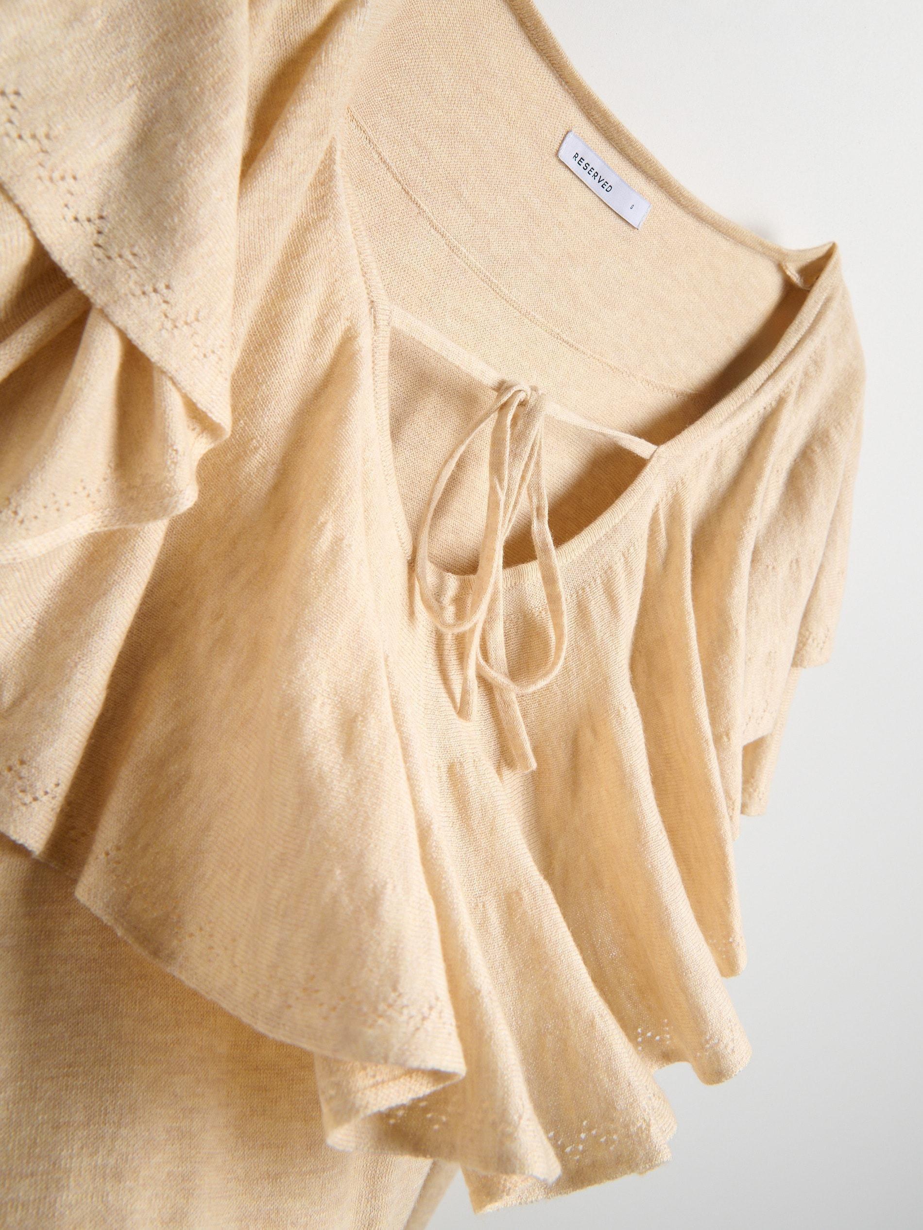 Beige Jumper With Peplum Hem, Beige, large image number 6