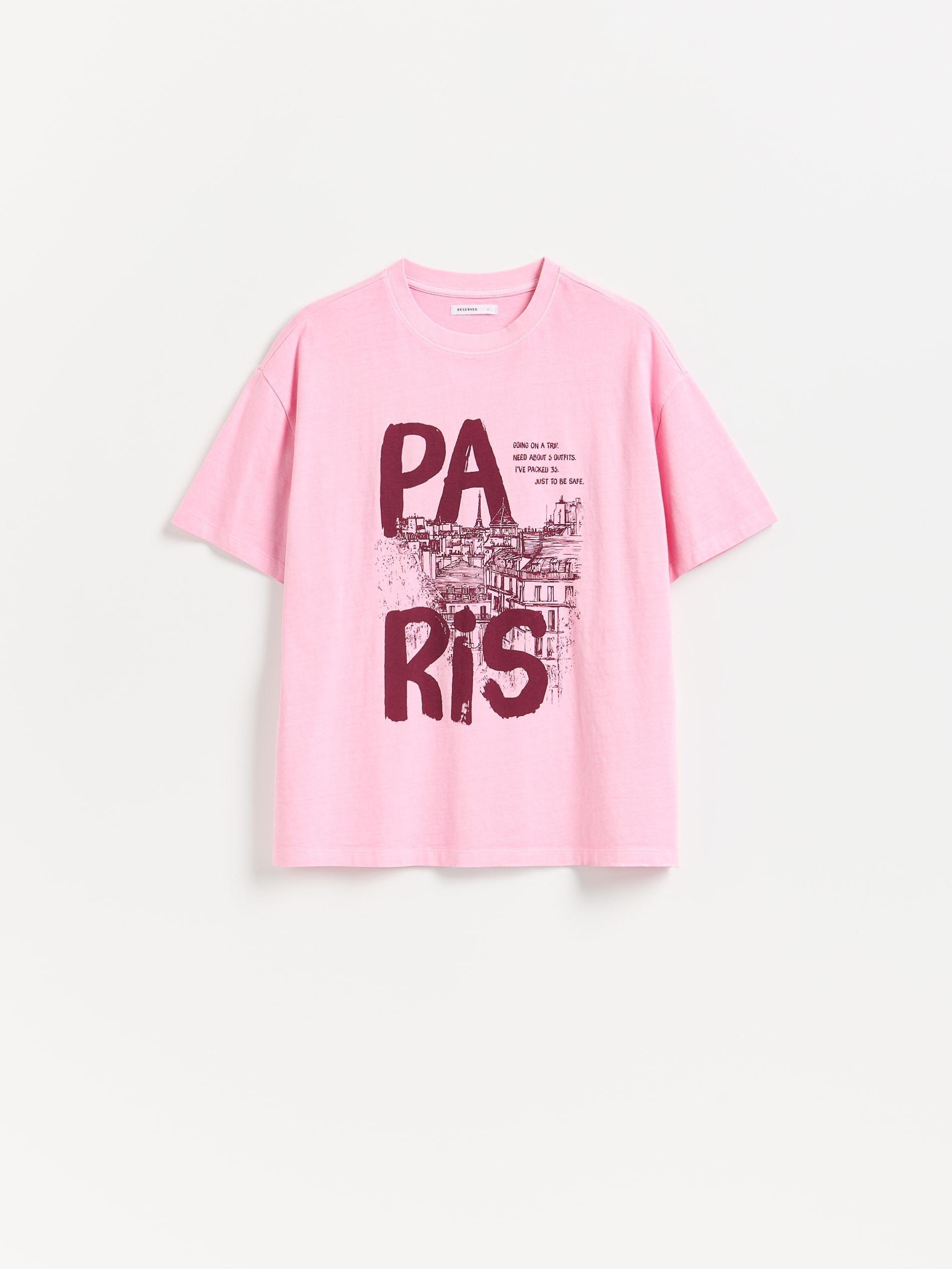 تيشيرت قطن مع طبعة وردي, Pink, large image number 0