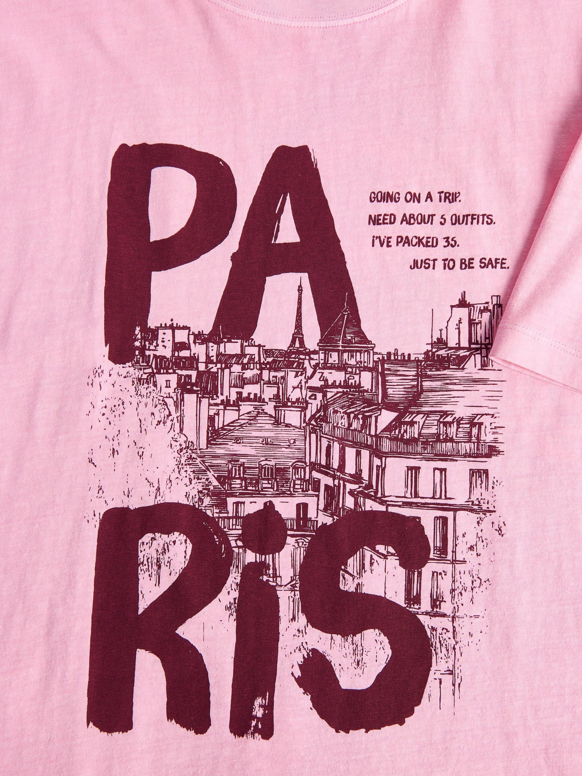 تيشيرت قطن مع طبعة وردي, Pink, large image number 1