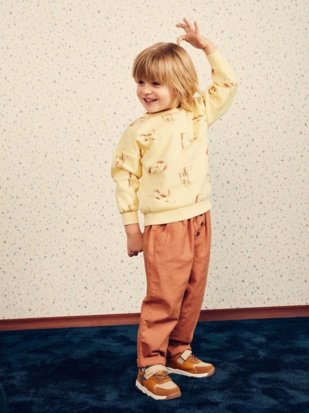 Reserved - Golden Brown Structural Pants With Pockets, Kids Boy