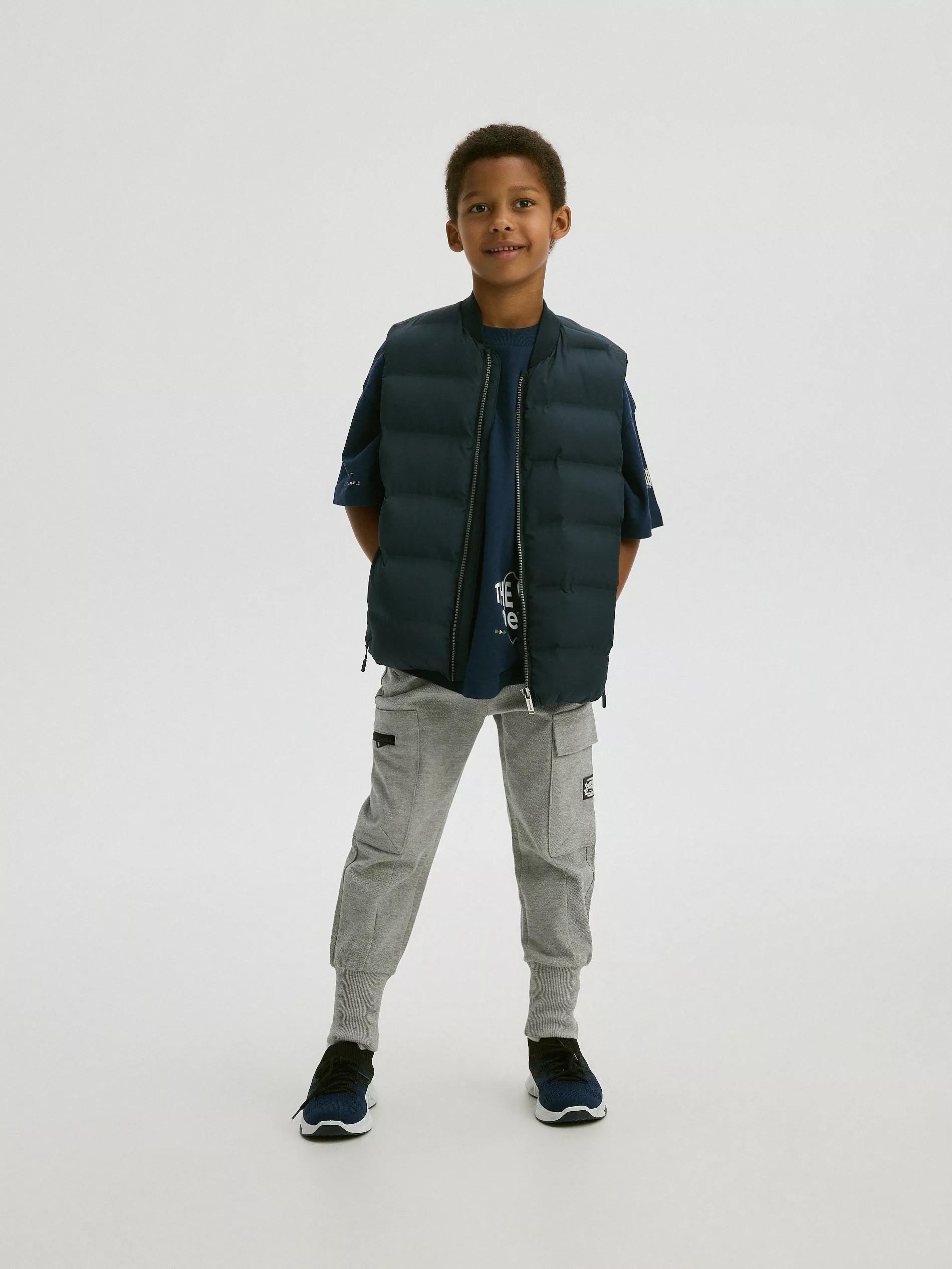 Navy Insulated Vest, Kids Boys, , large image number 4