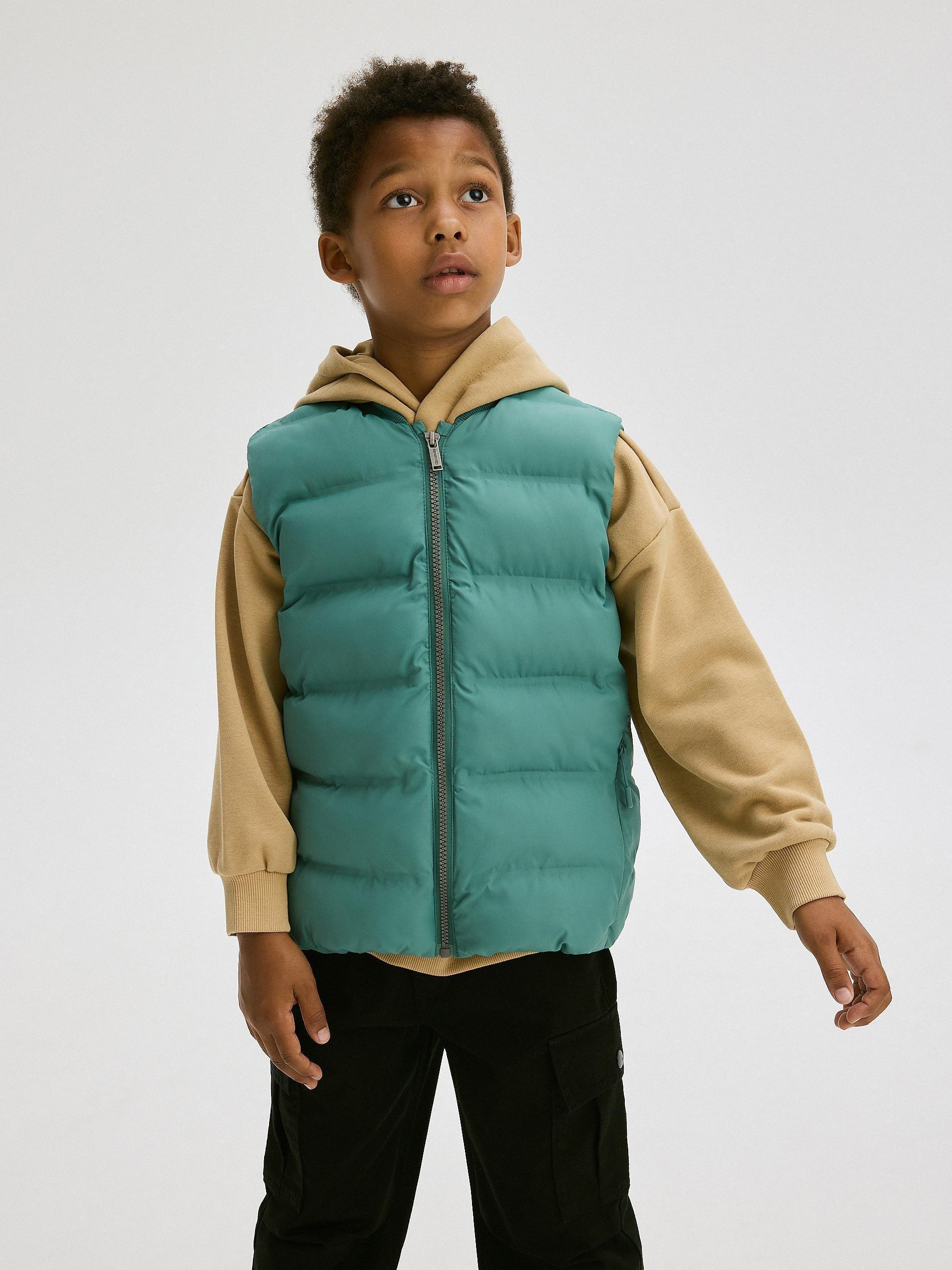 Green Insulated Vest, Kids Boys, , large image number 1