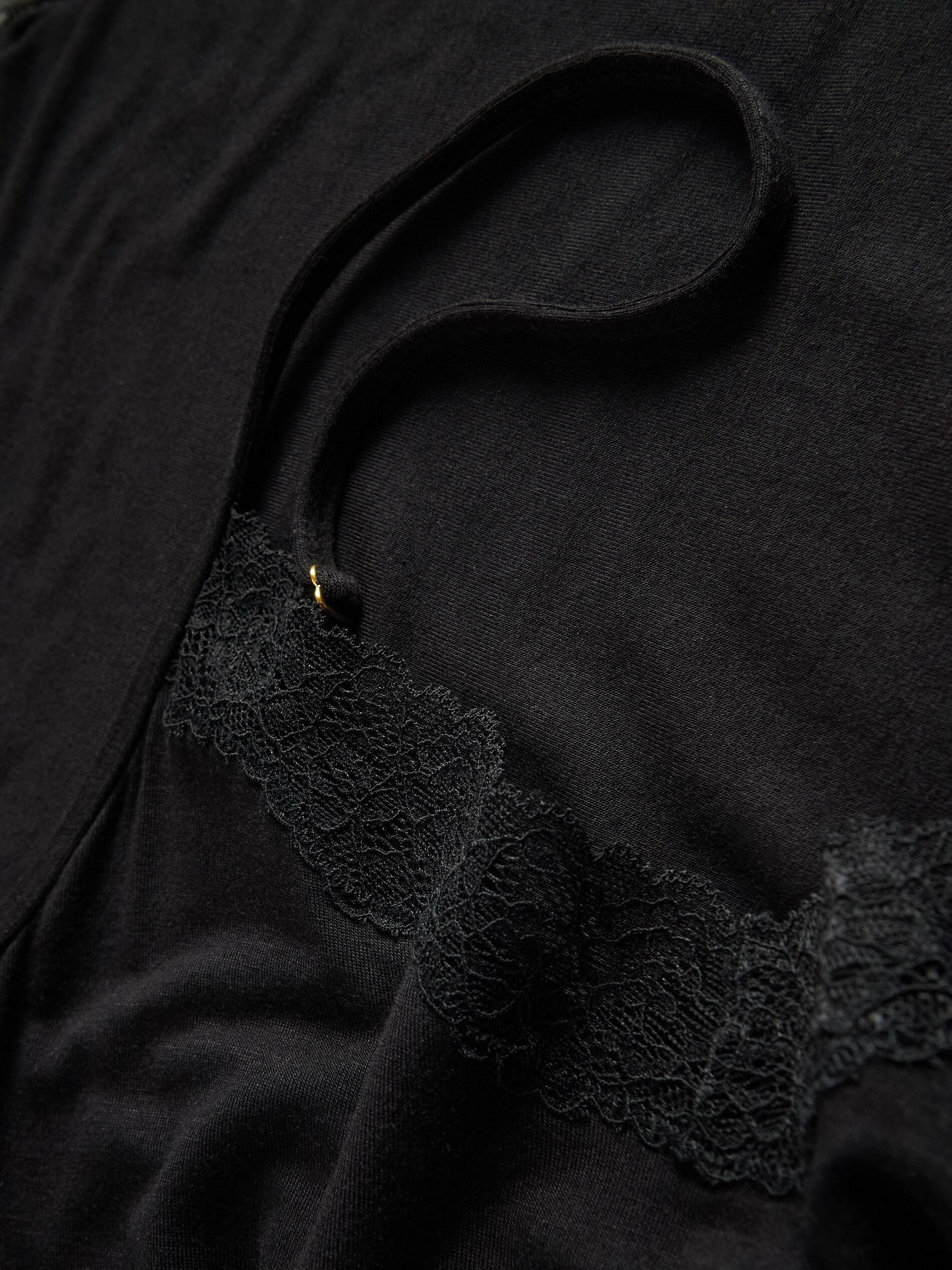 Black Viscose Rich Nightdress, Black, large image number 5