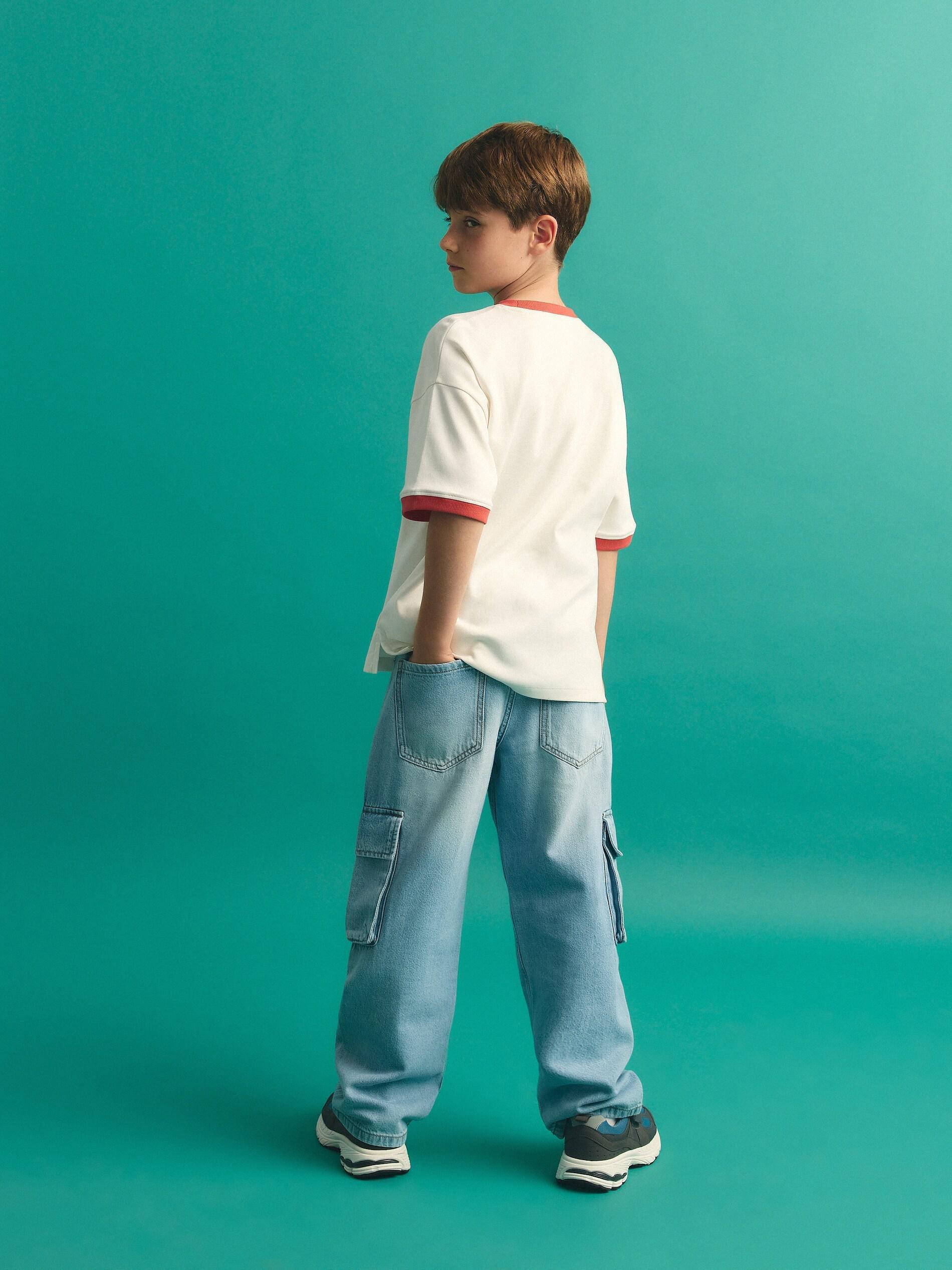 BLUE Straight fit jeans, , large image number 3