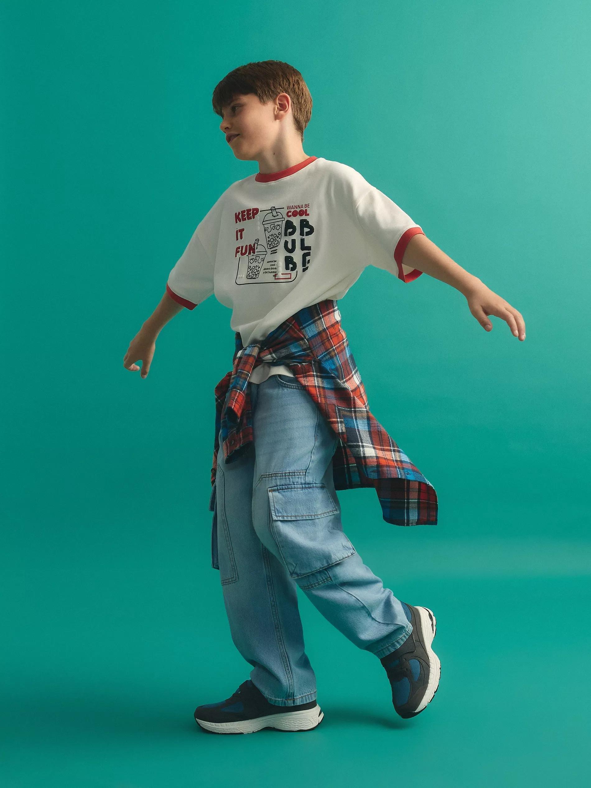BLUE Straight fit jeans, , large image number 4