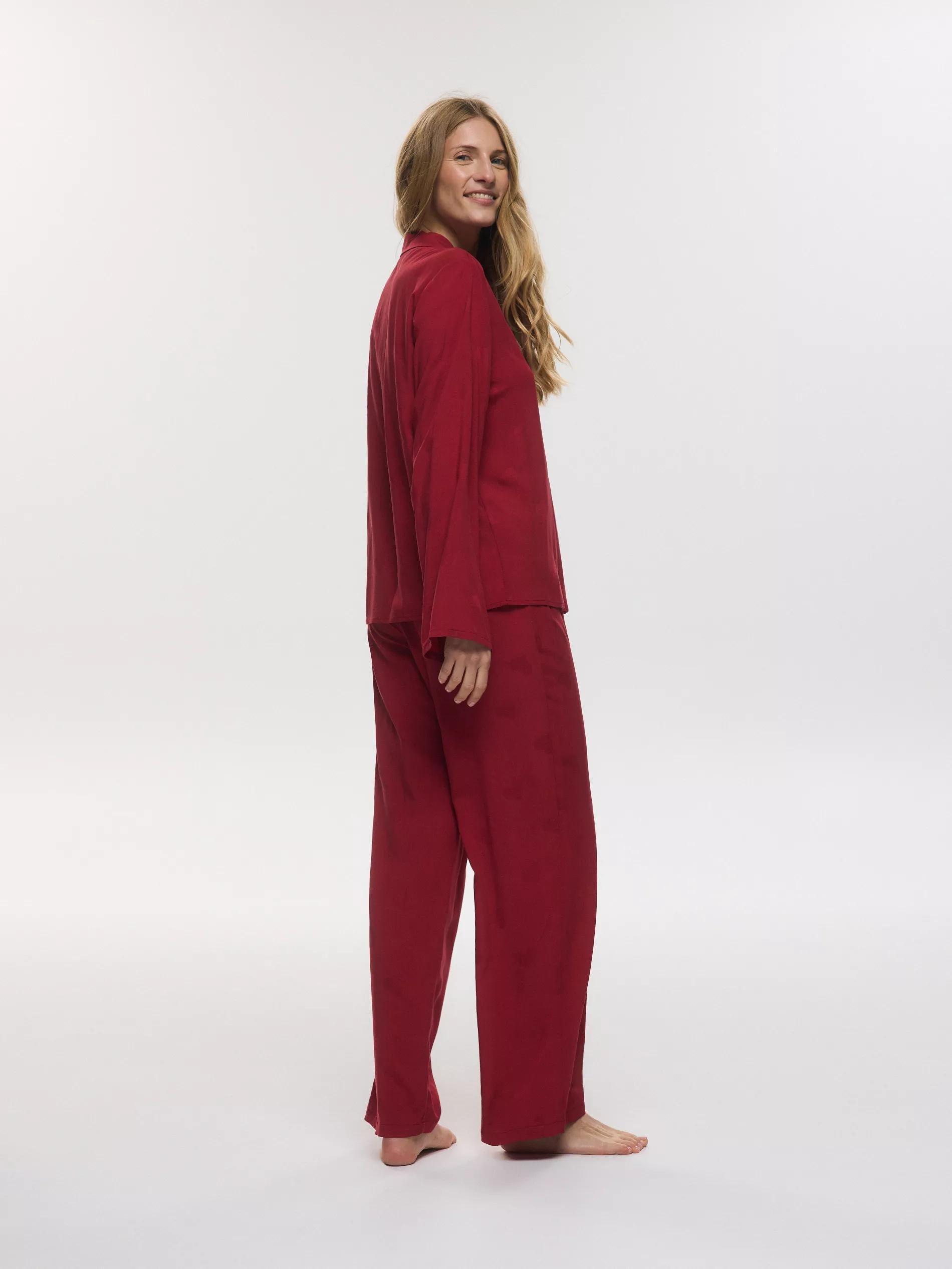 Red Two Piece Pyjama Set With Heart Print, Red, large image number 3