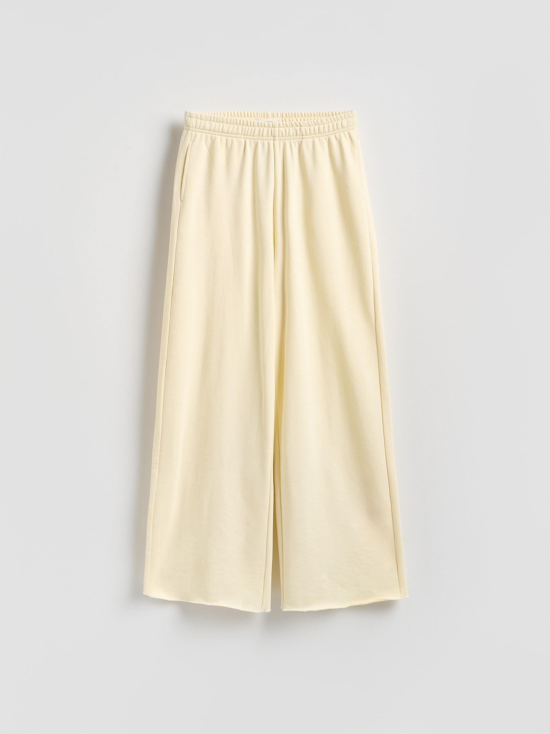 Beige Sweatpants With Wide Legs, Ivory, large image number 3