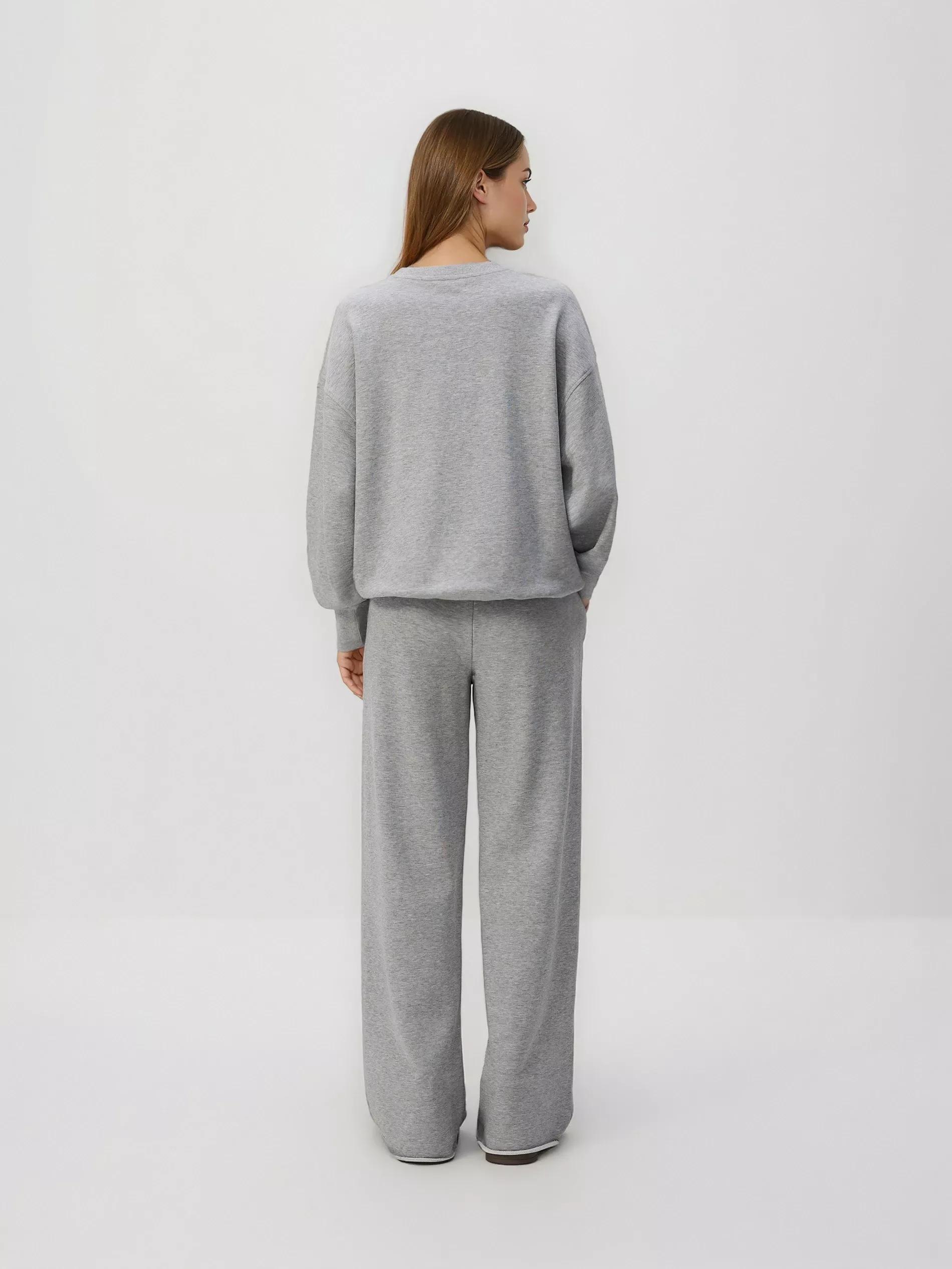 Grey Sweatpants With Wide Legs, Light grey, large image number 1