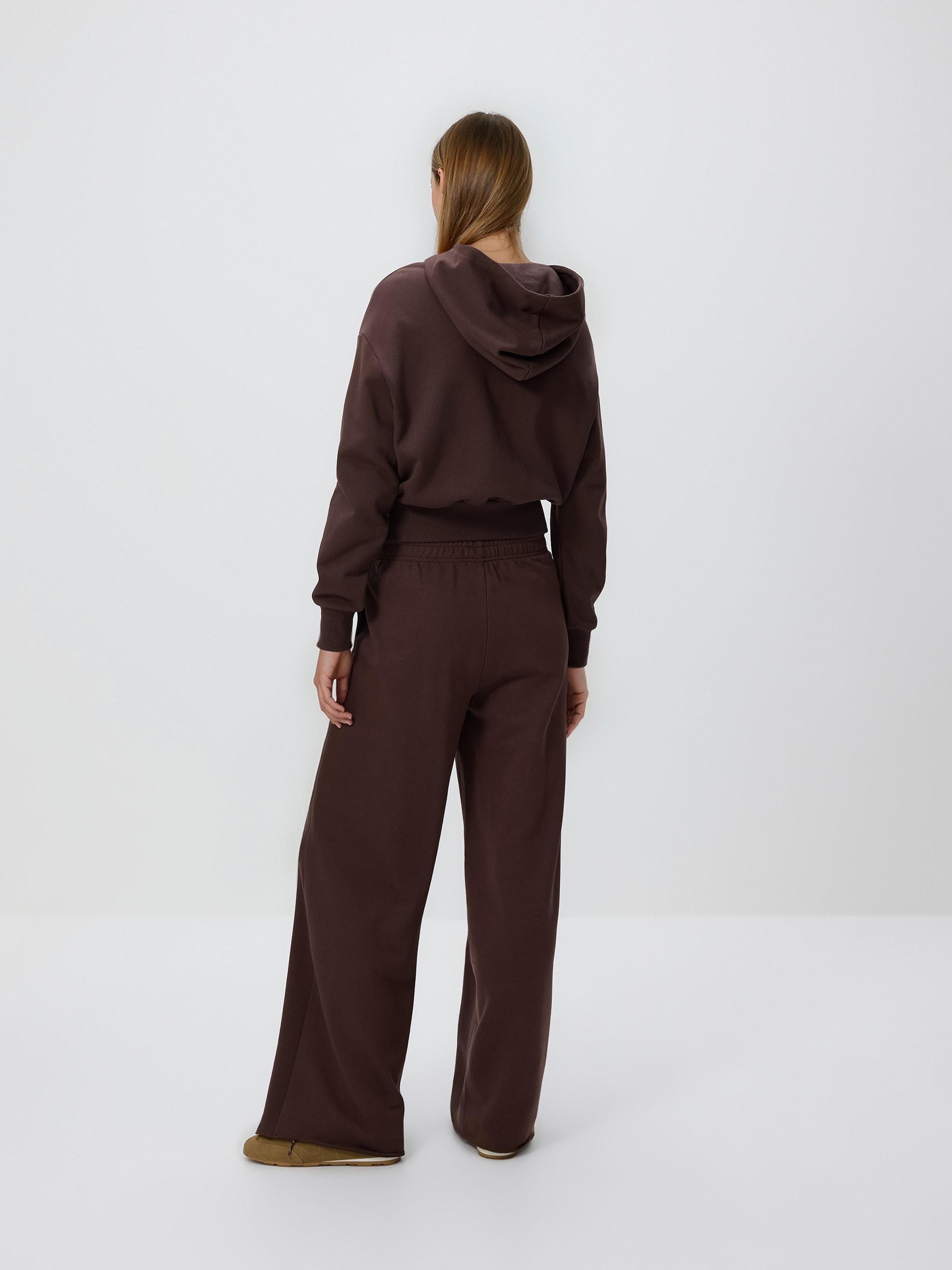 Brown Sweatpants With Wide Legs, Brown, large image number 1
