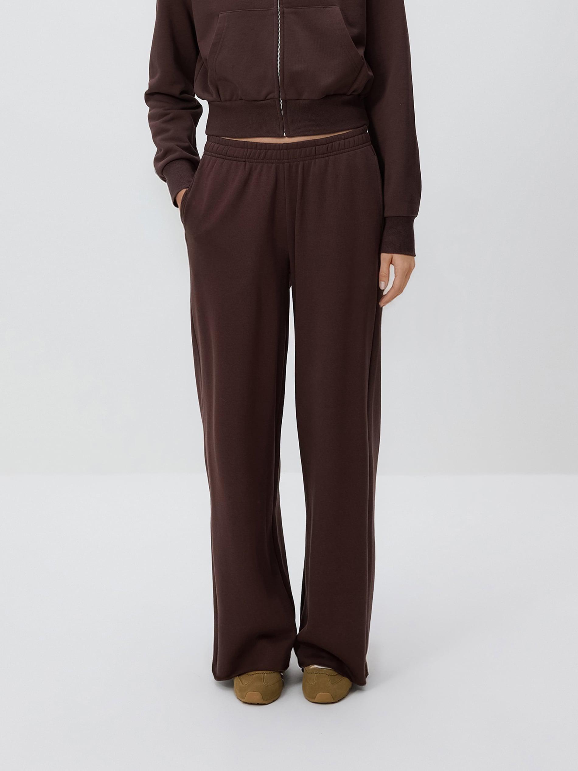 Brown Sweatpants With Wide Legs, Brown, large image number 2