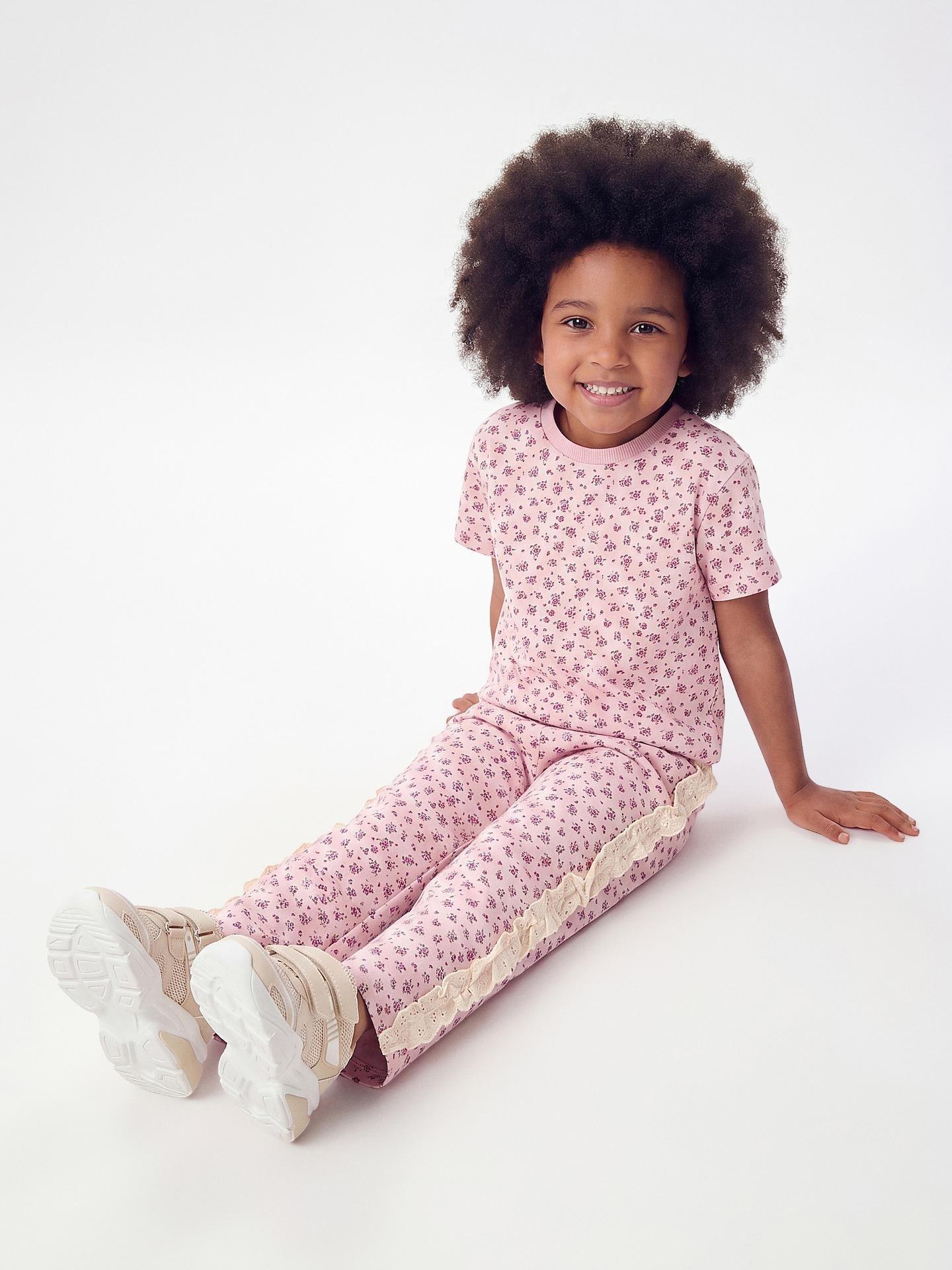 Red Floral Cotton Set, Pink, medium