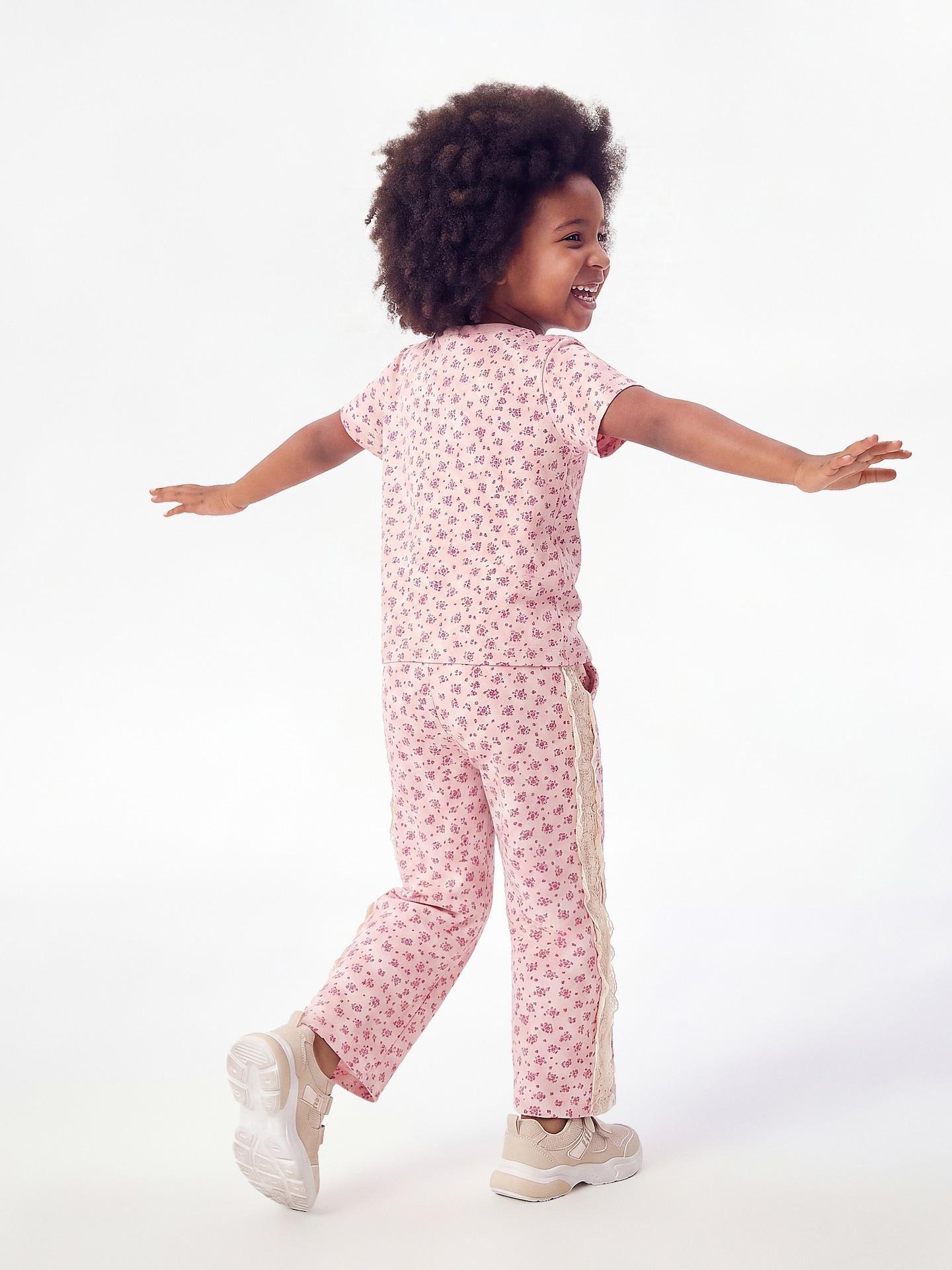 Red Floral Cotton Set, Pink, medium