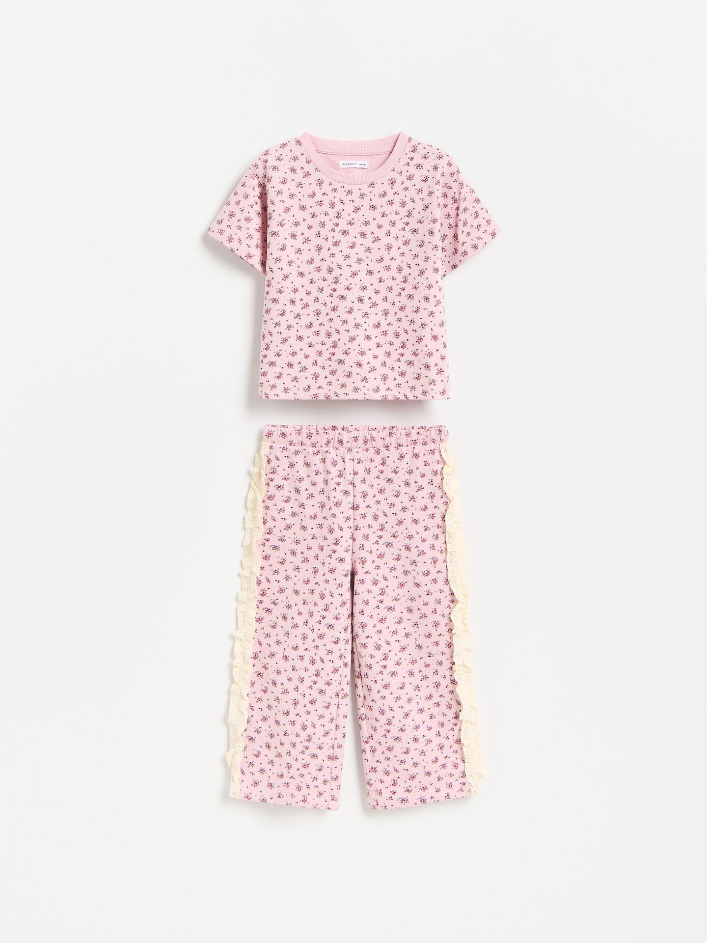 Red Floral Cotton Set, Pink, medium