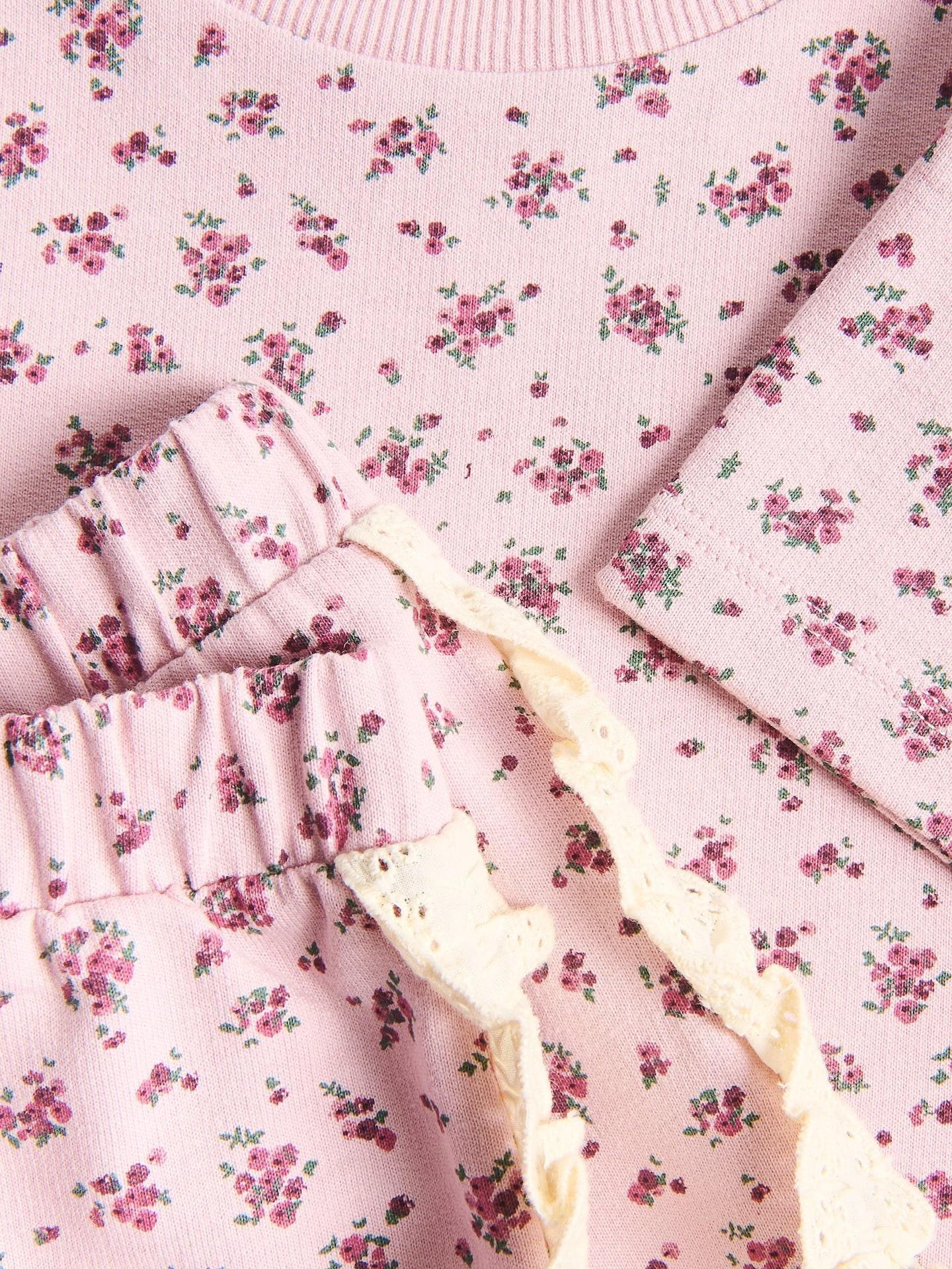 Red Floral Cotton Set, Pink, large image number 5