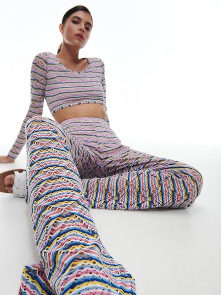 Reserved - Multicolor Openwork Jersey Trousers