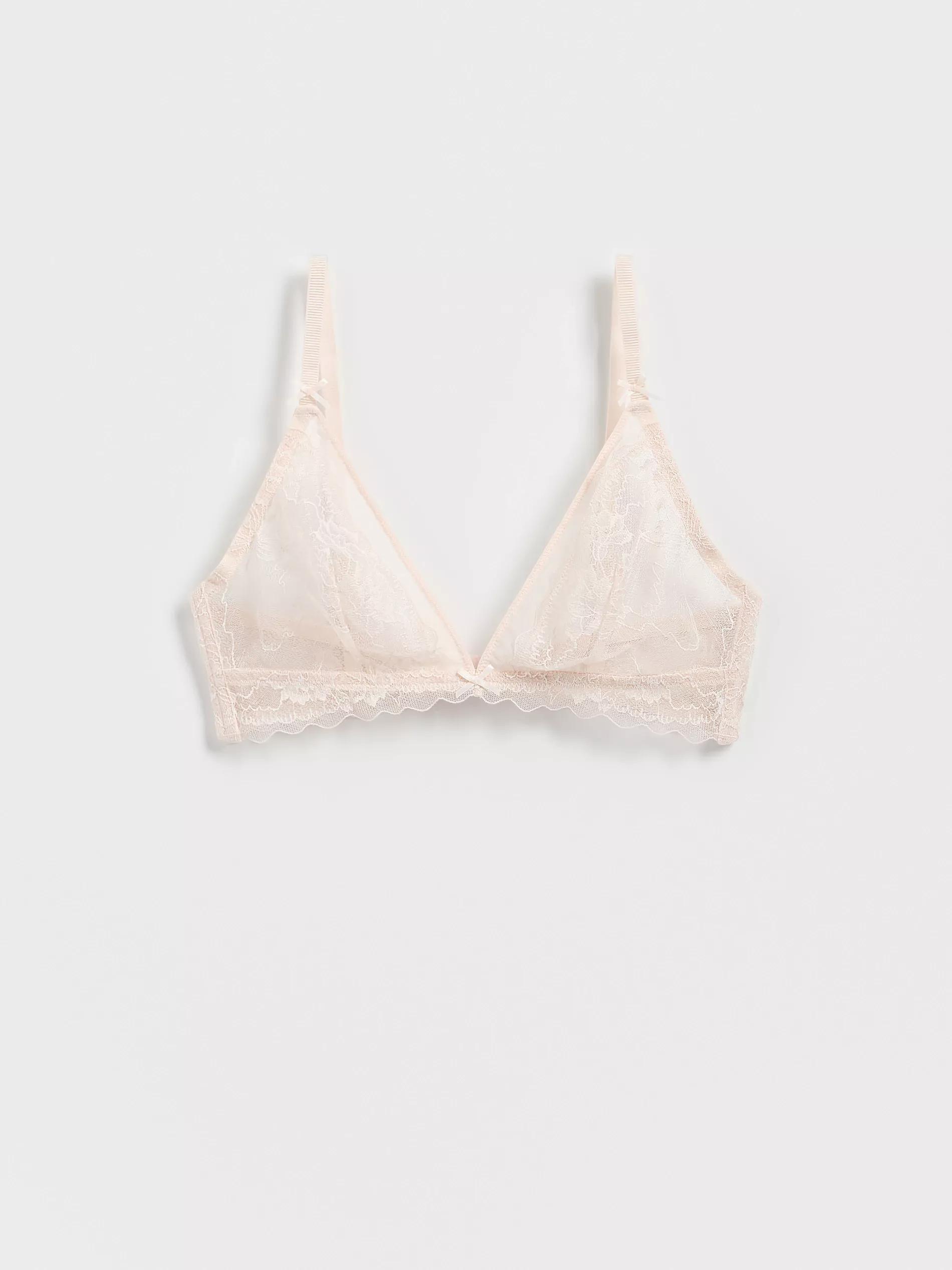 Cream Lace Bra, Beige, medium