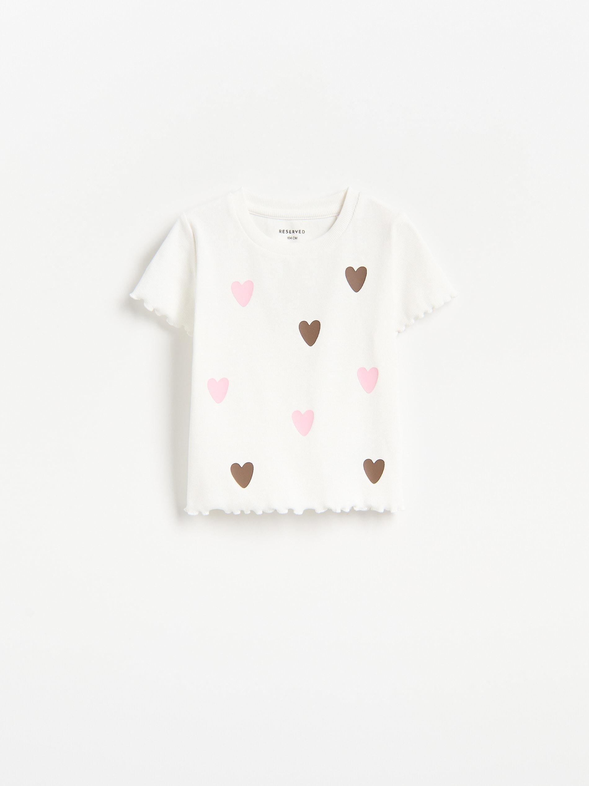 Cream Rib Knit T-Shirt, Ivory, medium