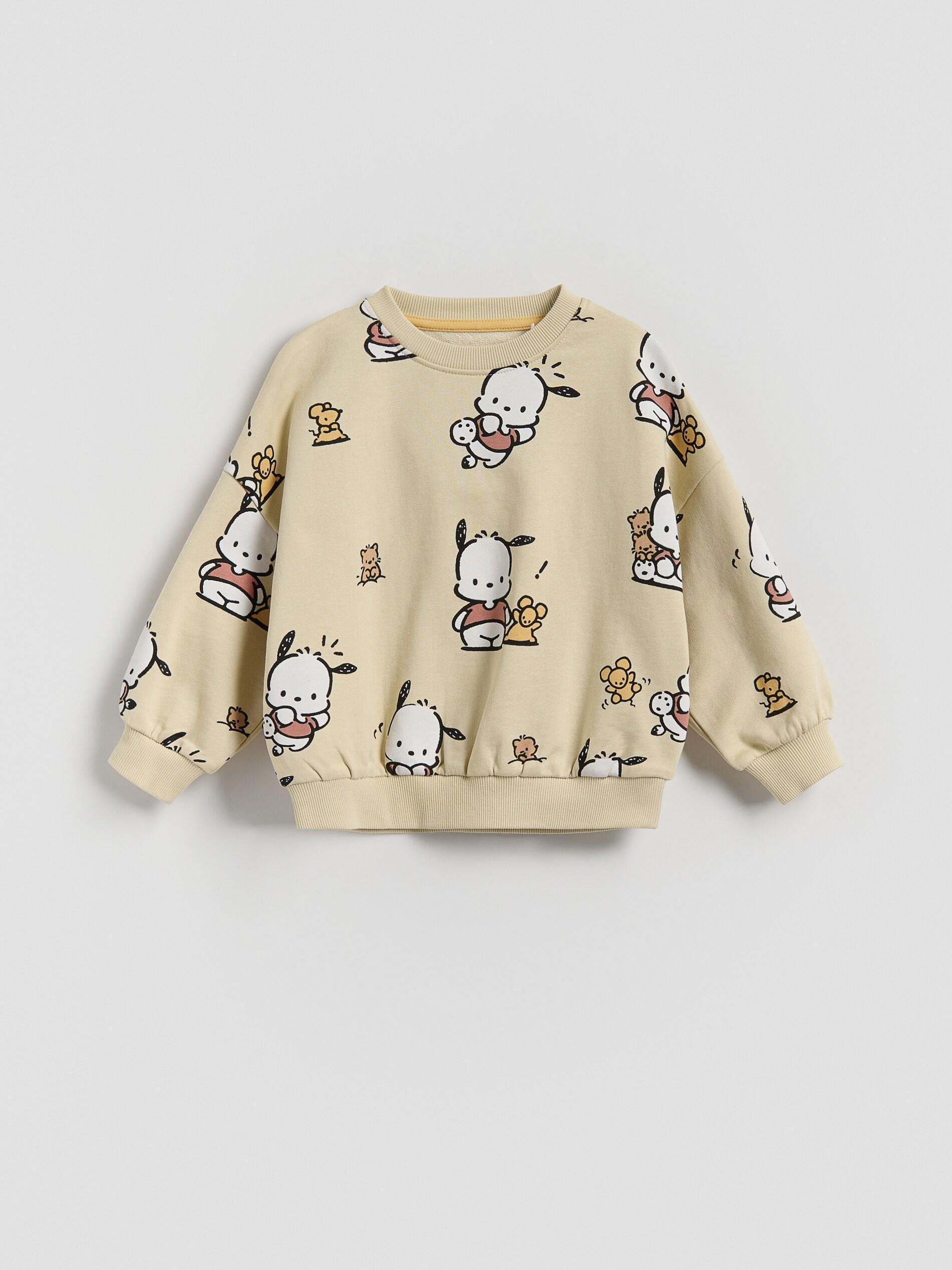 Beige Cotton Pochacco Sweatshirt, Beige, medium