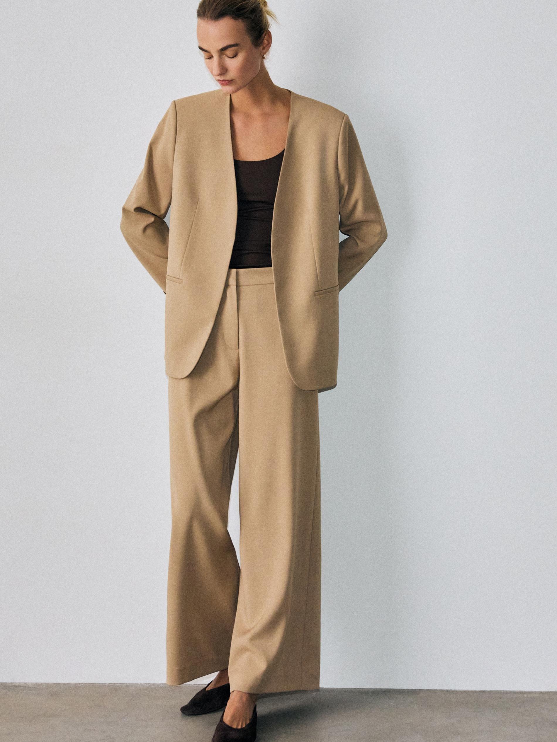 LADIES` TROUSER S BEIGE, Beige, medium