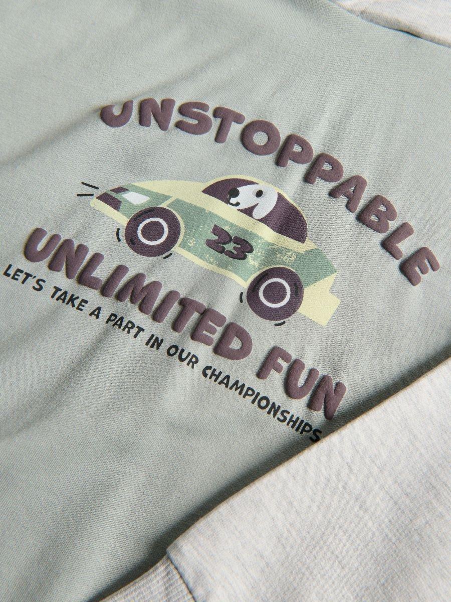 Green Longsleeve With Hood Made Of Cotton, Green, large image number 1