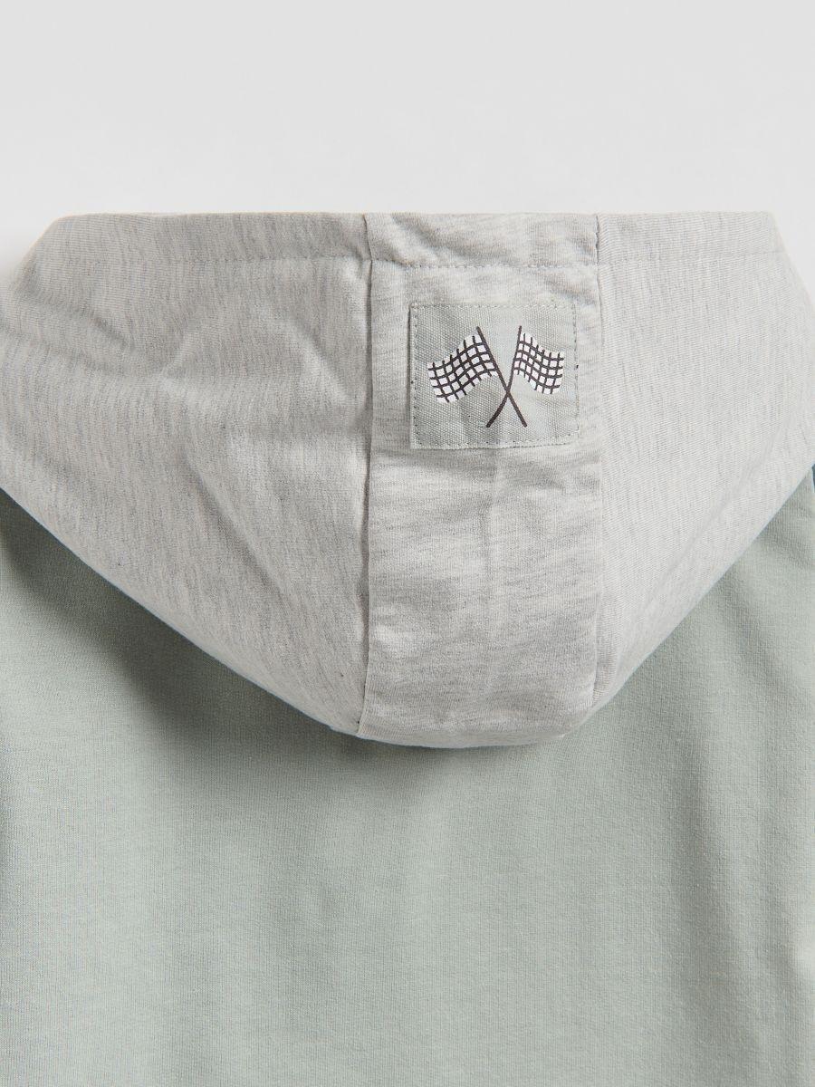 Green Longsleeve With Hood Made Of Cotton, Green, medium