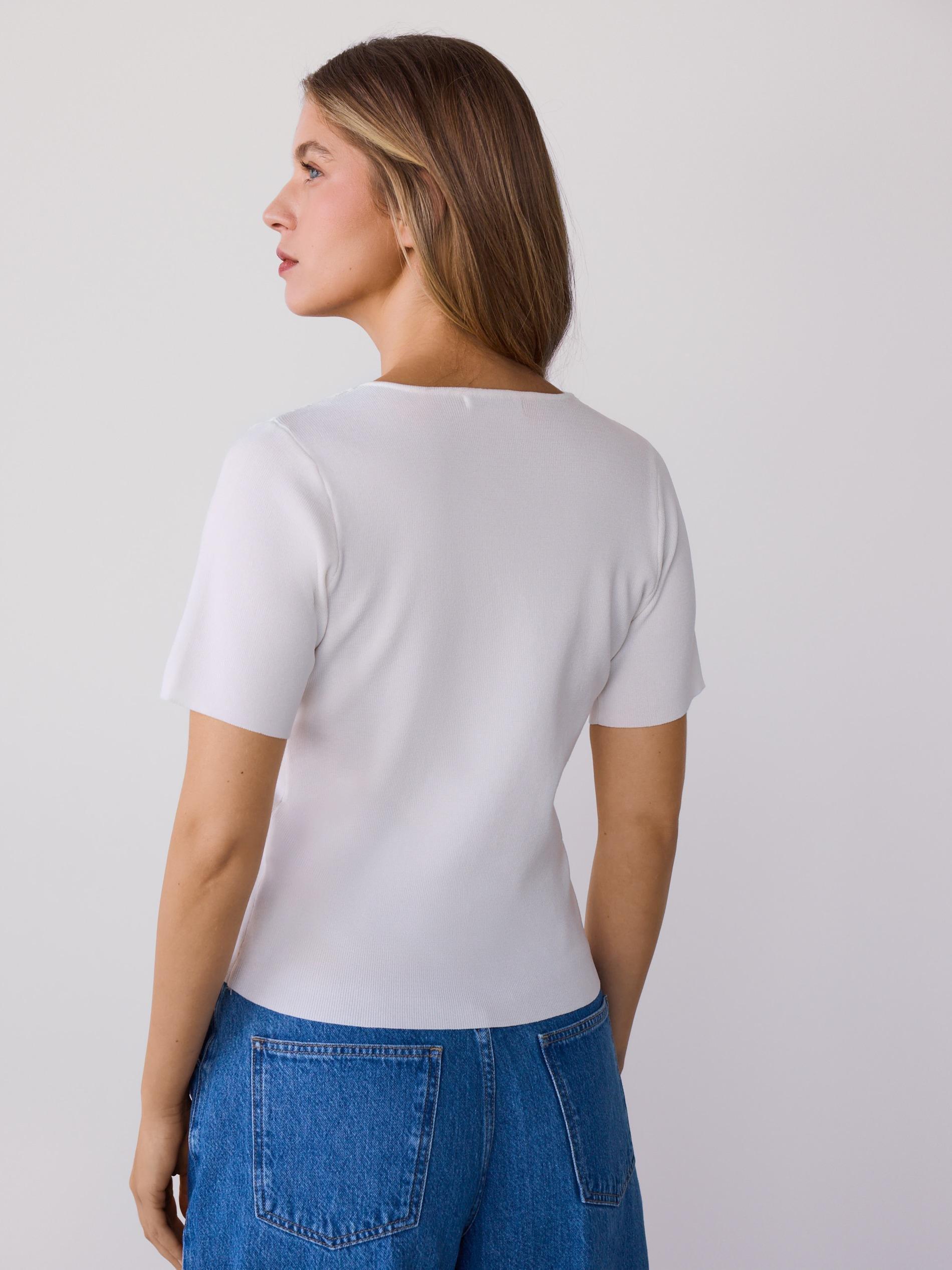 White Blouse With Lace Detail, Ivory, large image number 3