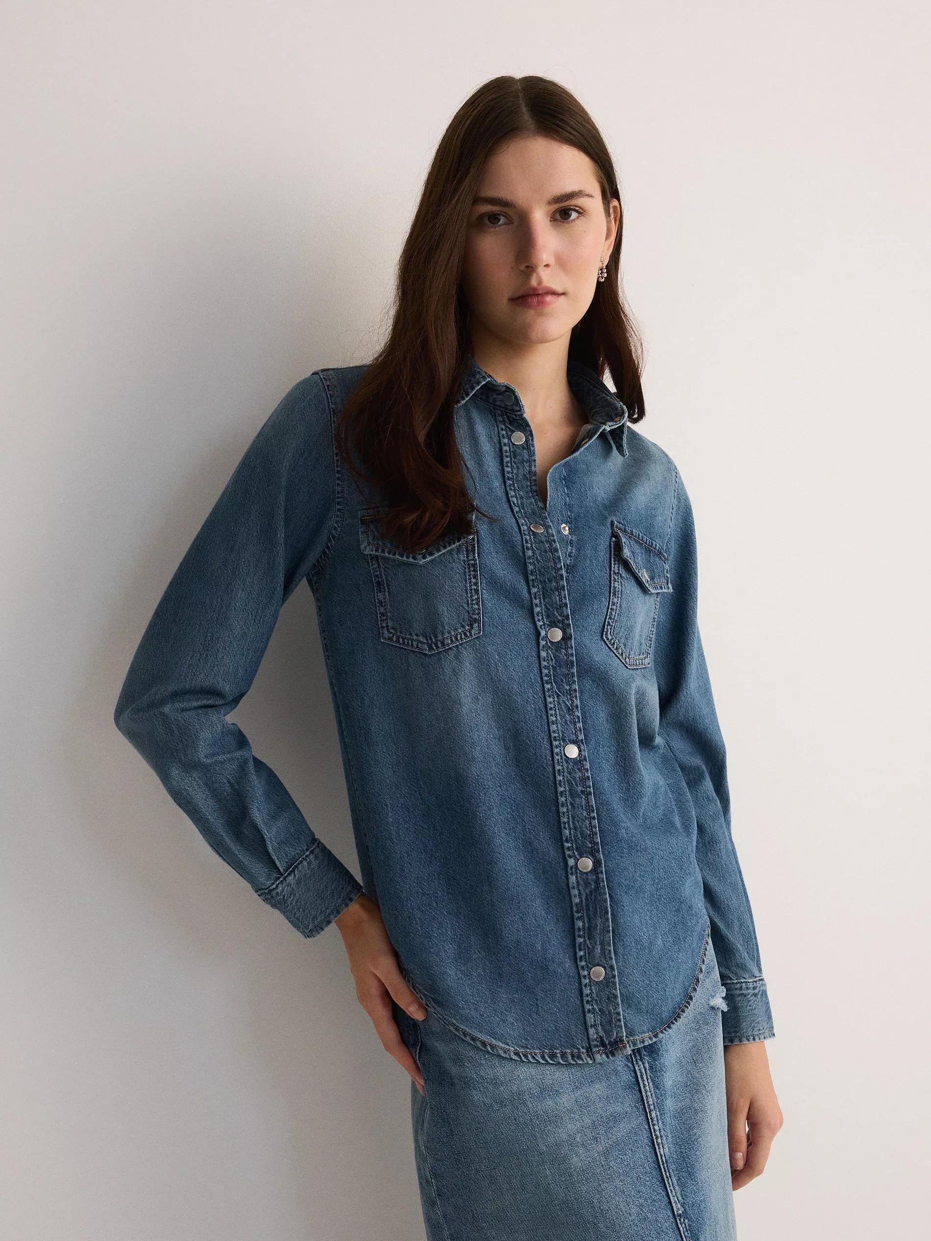 Blue Denim Shirt, , large image number 2