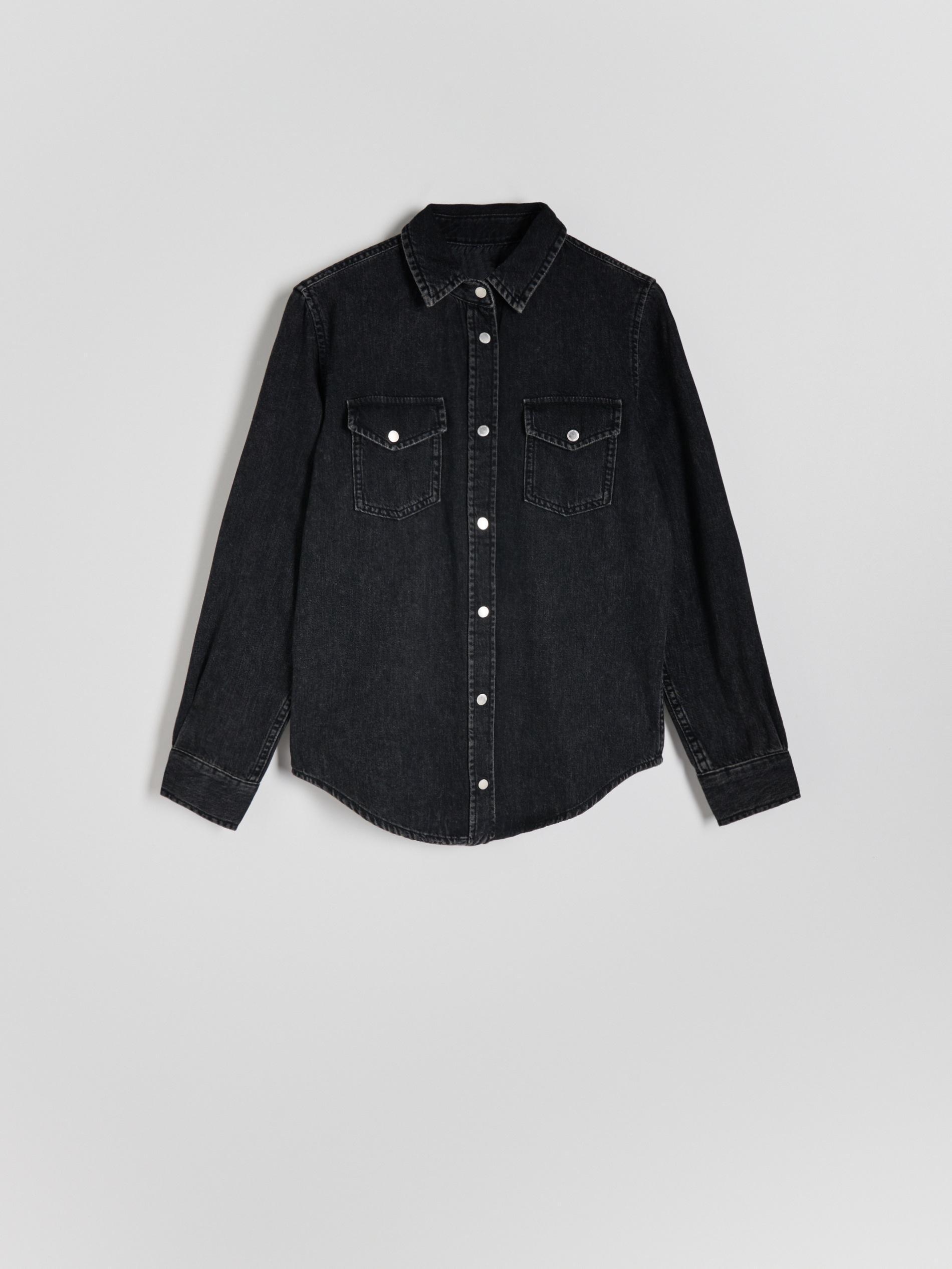 Black Denim Shirt, , large image number 1