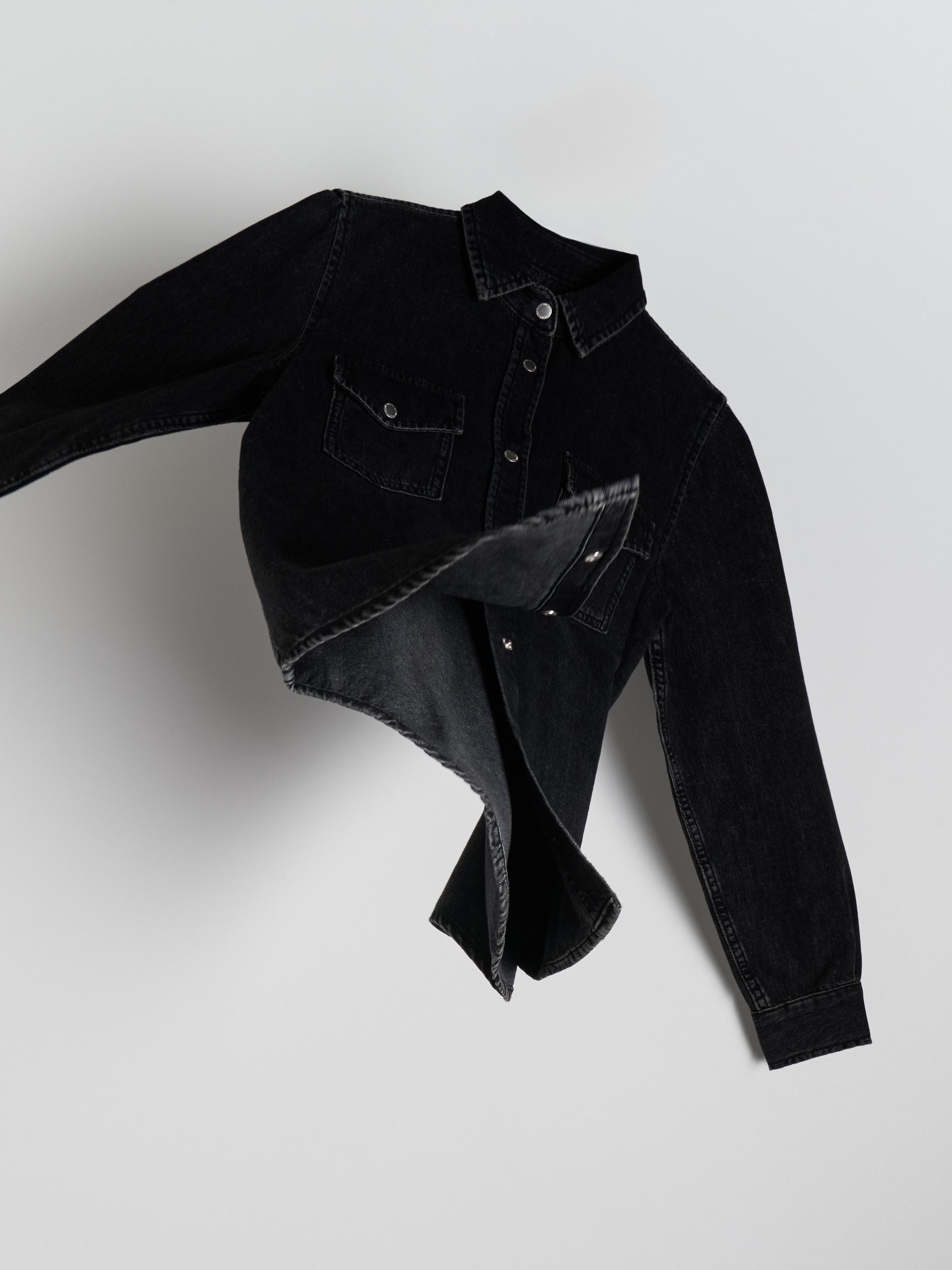 Black Denim Shirt, , large image number 5
