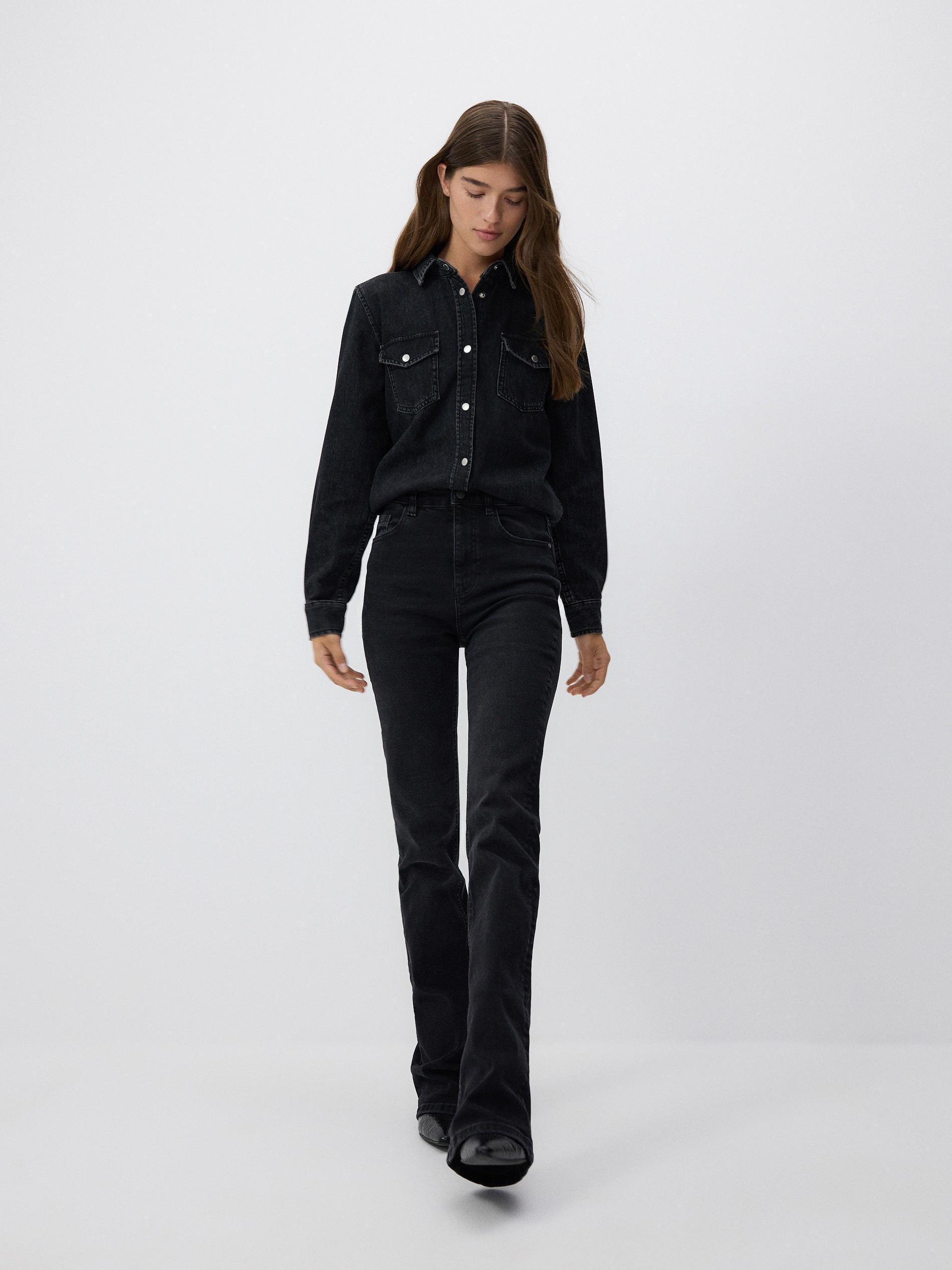 Black Denim Shirt, , large image number 6