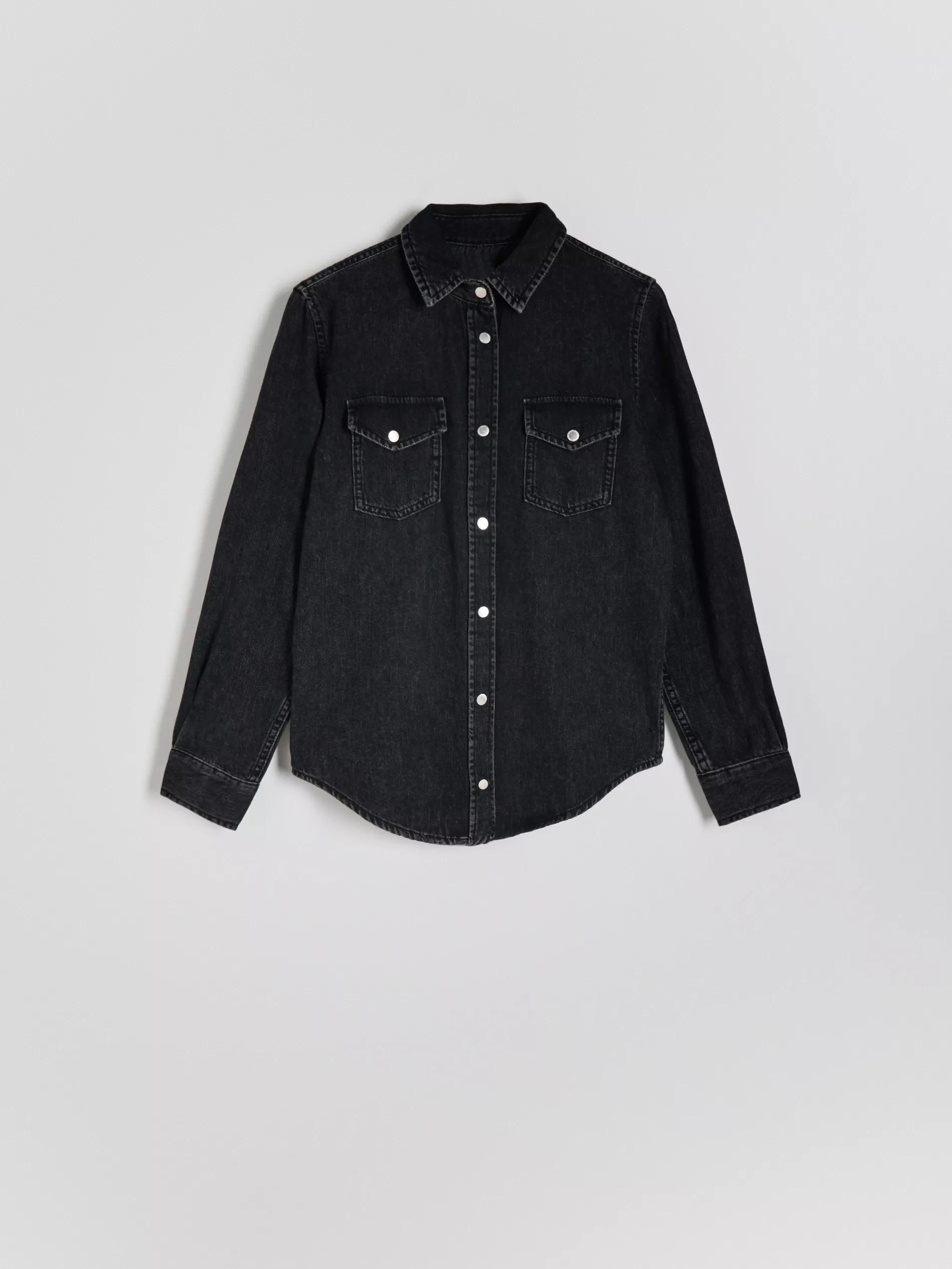 Black Denim Shirt, , large image number 8