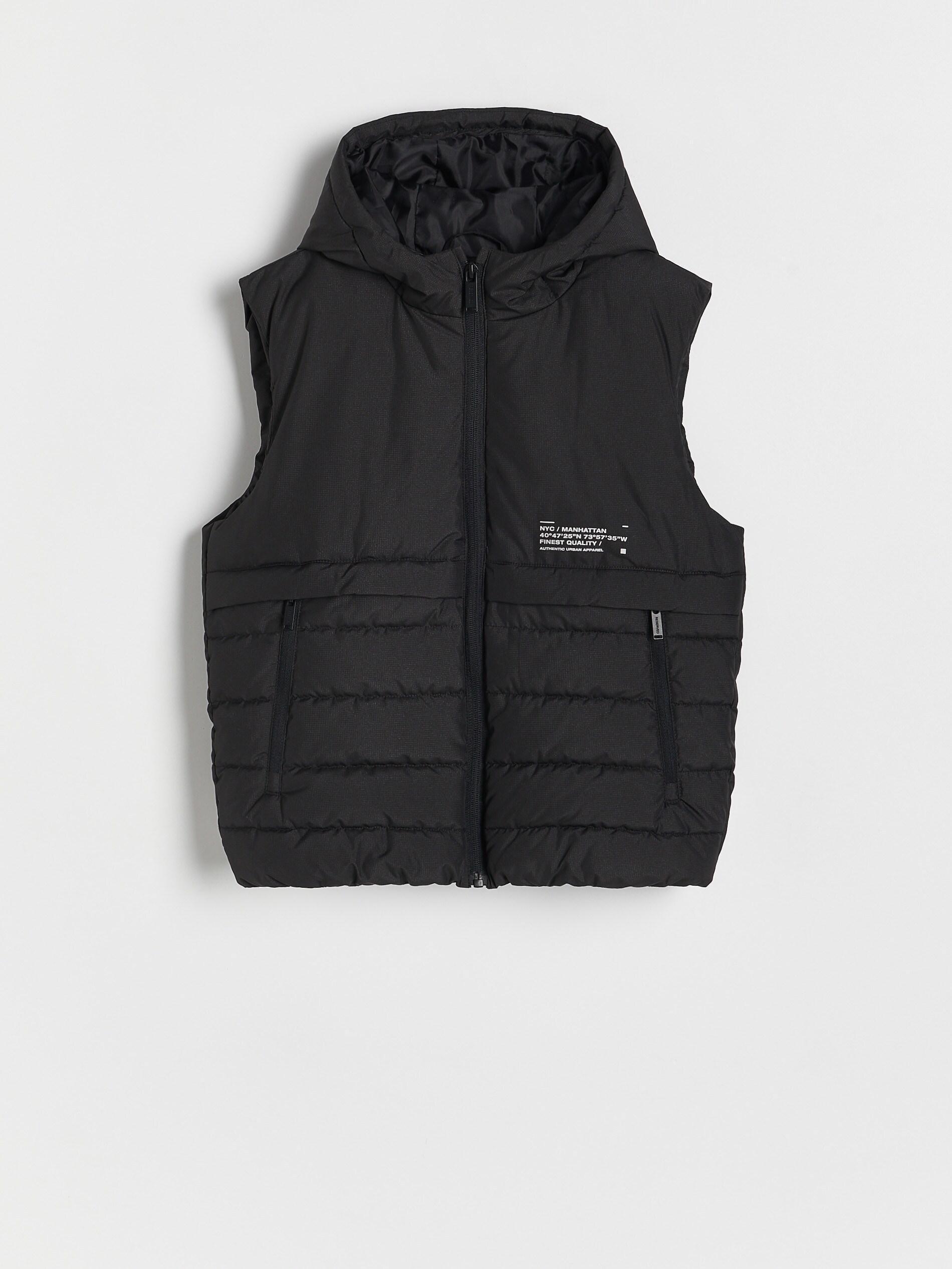 BLACK Hooded vest, Black, large image number 1