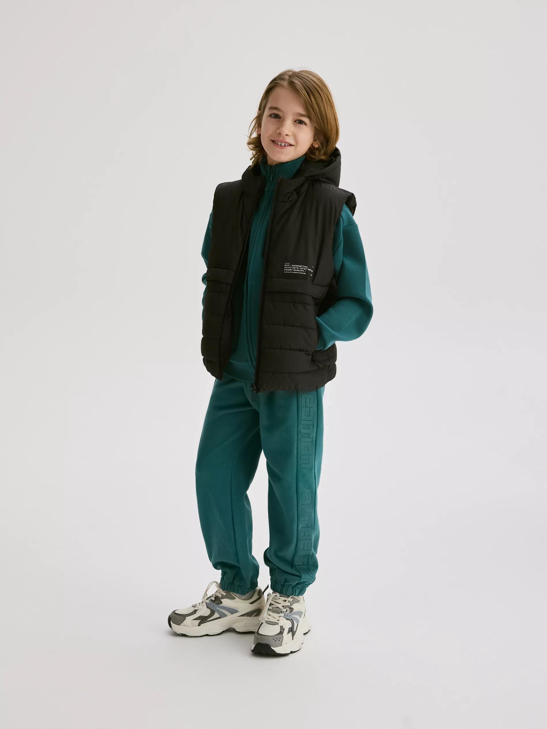 BLACK Hooded vest, , large image number 3