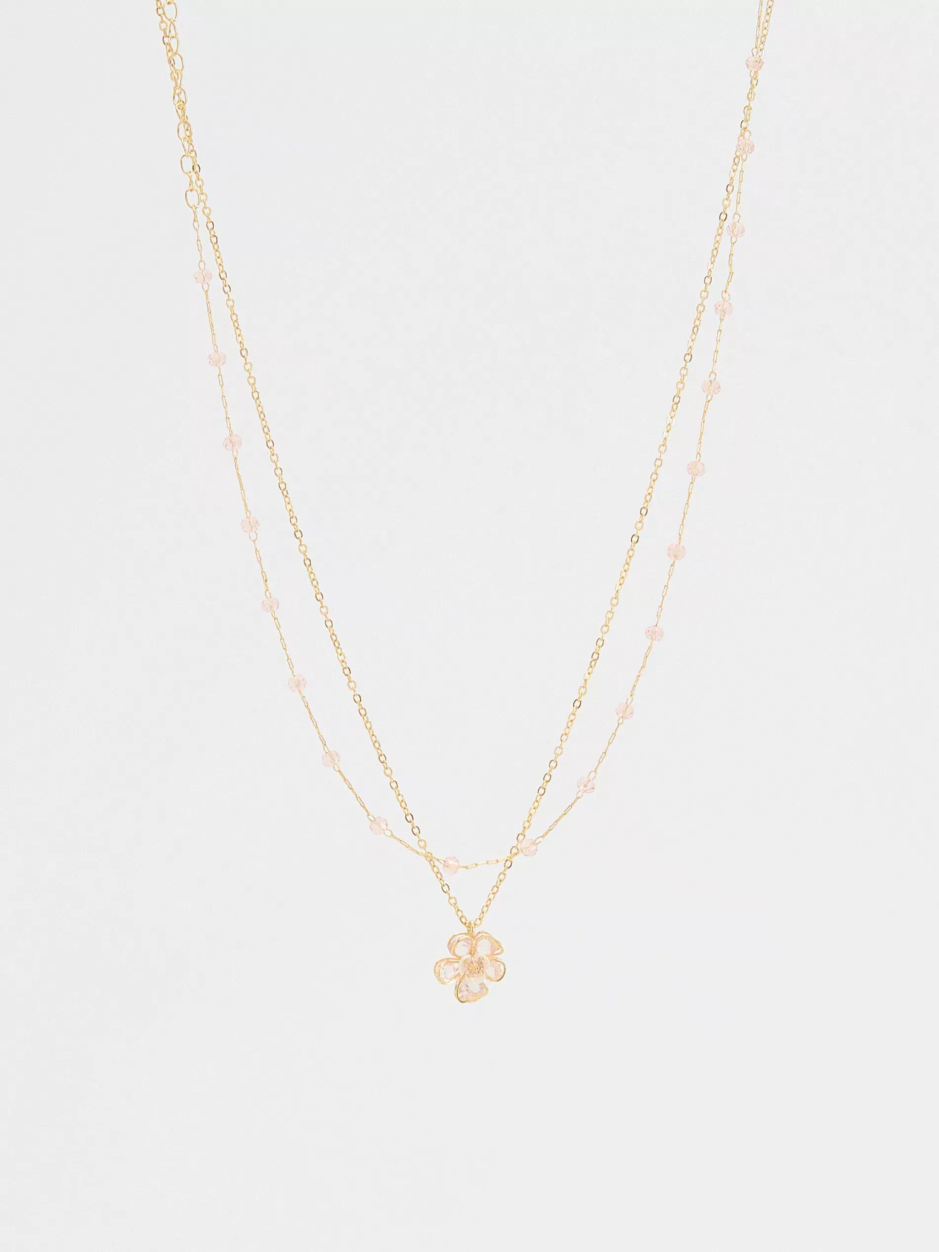 Multicolour Necklaces With Floral Pendant Set, Multicolor, large image number 0