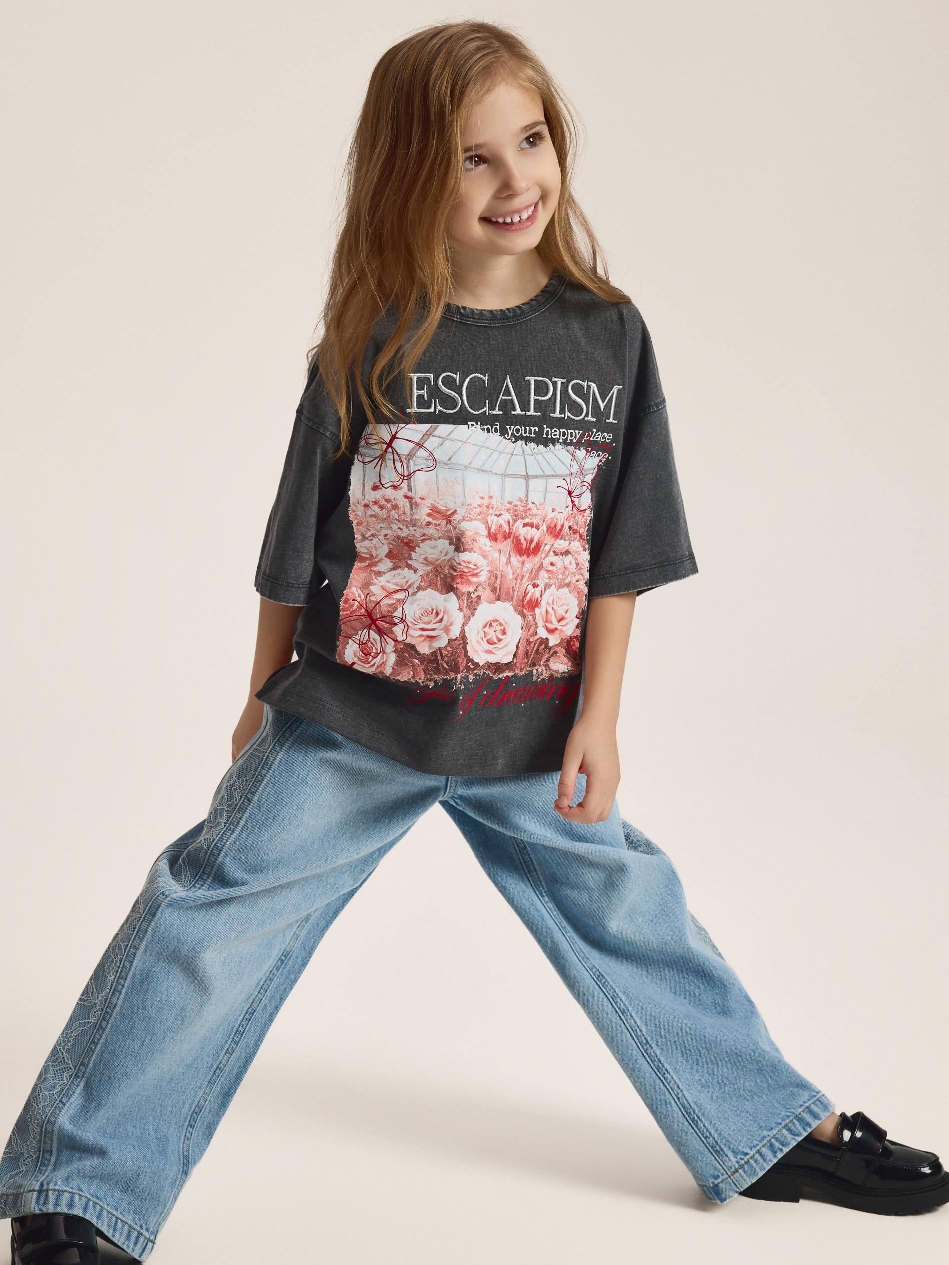 Grey T-Shirt With Print, Grey, large image number 0