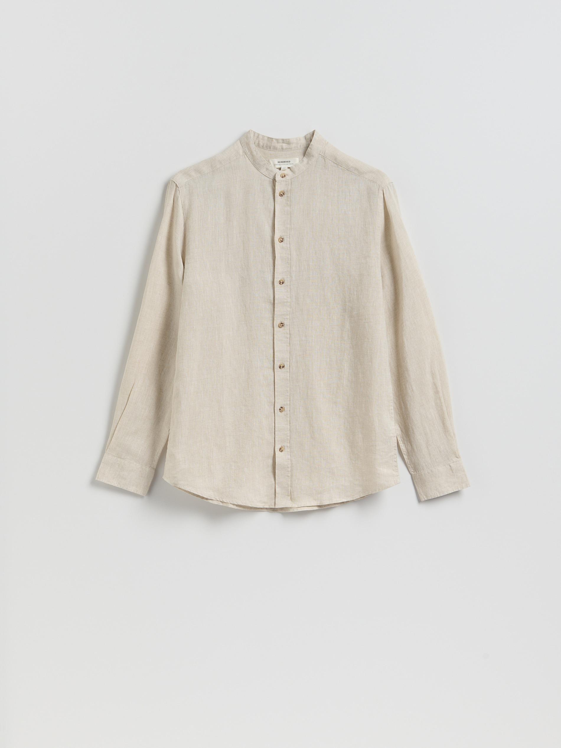 Beige Regular Fit Linen Shirt, Beige, large image number 3