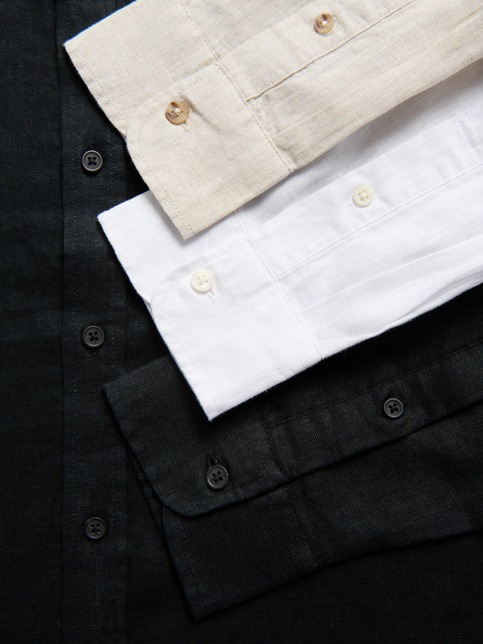 Beige Regular Fit Linen Shirt, Beige, large image number 4